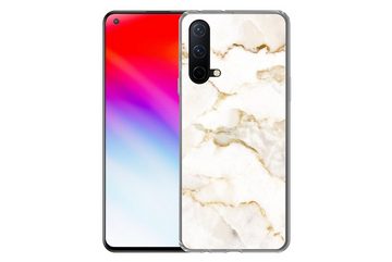 MuchoWow Handyhülle Marmor - Limette - Gold - Luxus - Marmoroptik - Weiß, Phone Case, Handyhülle OnePlus Nord CE 5G, Silikon, Schutzhülle