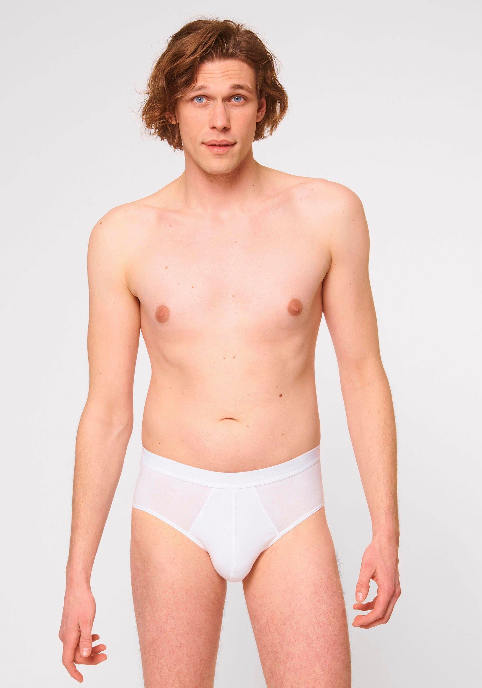 Herrenslip, Men Baumwoll-Stretch (Packung, WHITE 24/7 Brief, Sloggi Midislip 2-St)