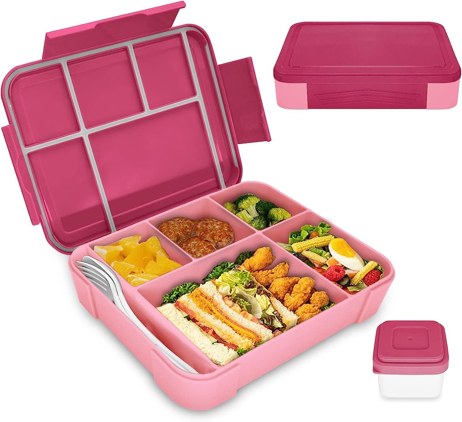 XDeer Lunchbox Kinder Brotdose (6 Fächer) 1300ml Jausenbox,Vesperdose, Auslaufsicher/BPA-freiVesperdose für Kinder/Erwachsene