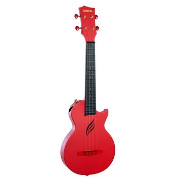 Cascha Ukulele Carbon Fibre - Rot, Bundle, komplett mit Tasche, Gurt, Stimmgerät und 3 Plektren