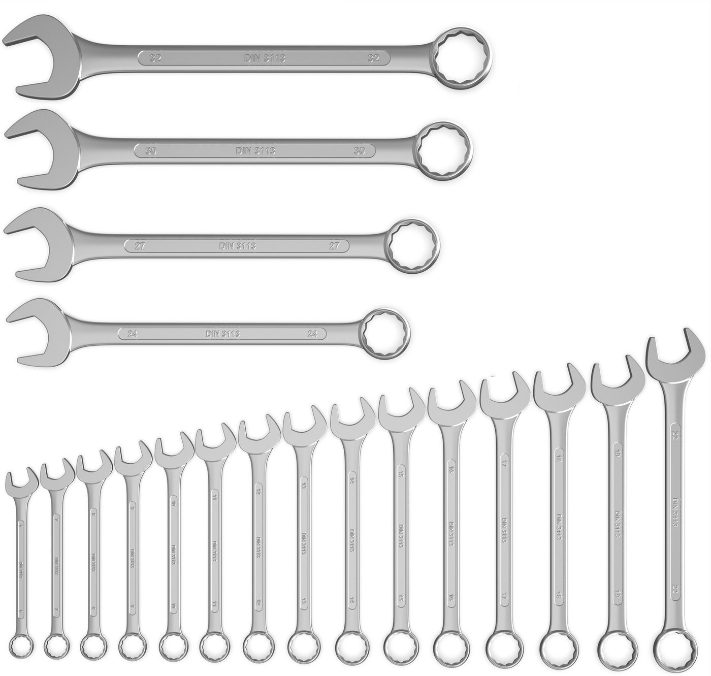Thumbnail - FAMEX Gabel- und Ringschlüssel 10349-19 Ringmaulschlüssel Satz (Schraubenschlüssel, 19 St), aus CV-Stahl