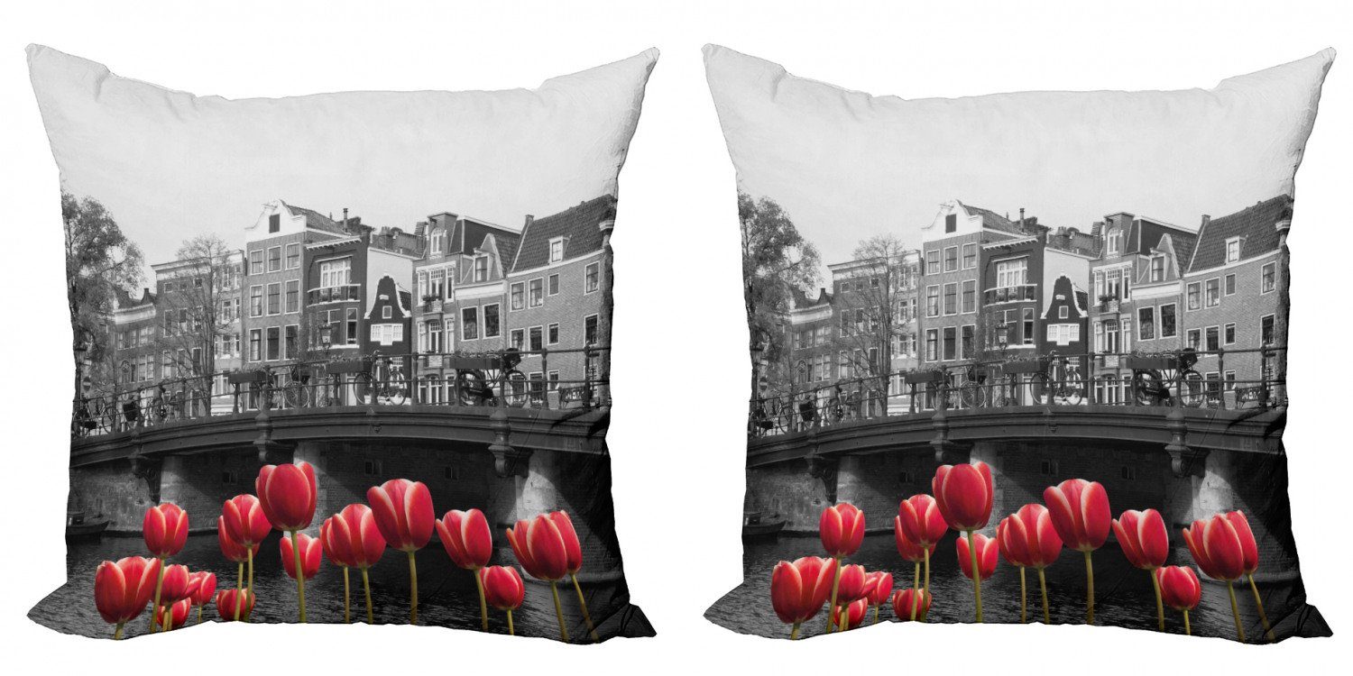 Kissenbezüge Modern Accent Doppelseitiger Digitaldruck, Abakuhaus (2 Stück), Amsterdam Amsterdam-Kanal