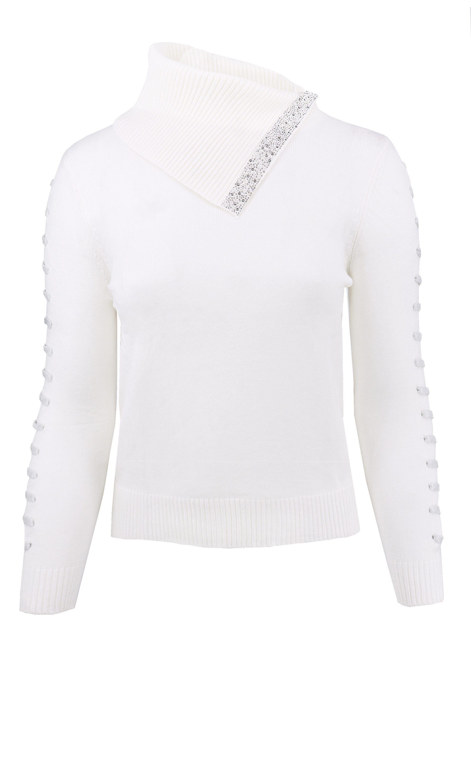 Passioni Strickpullover mit Schalkragen und Strassdetail günstig online kaufen