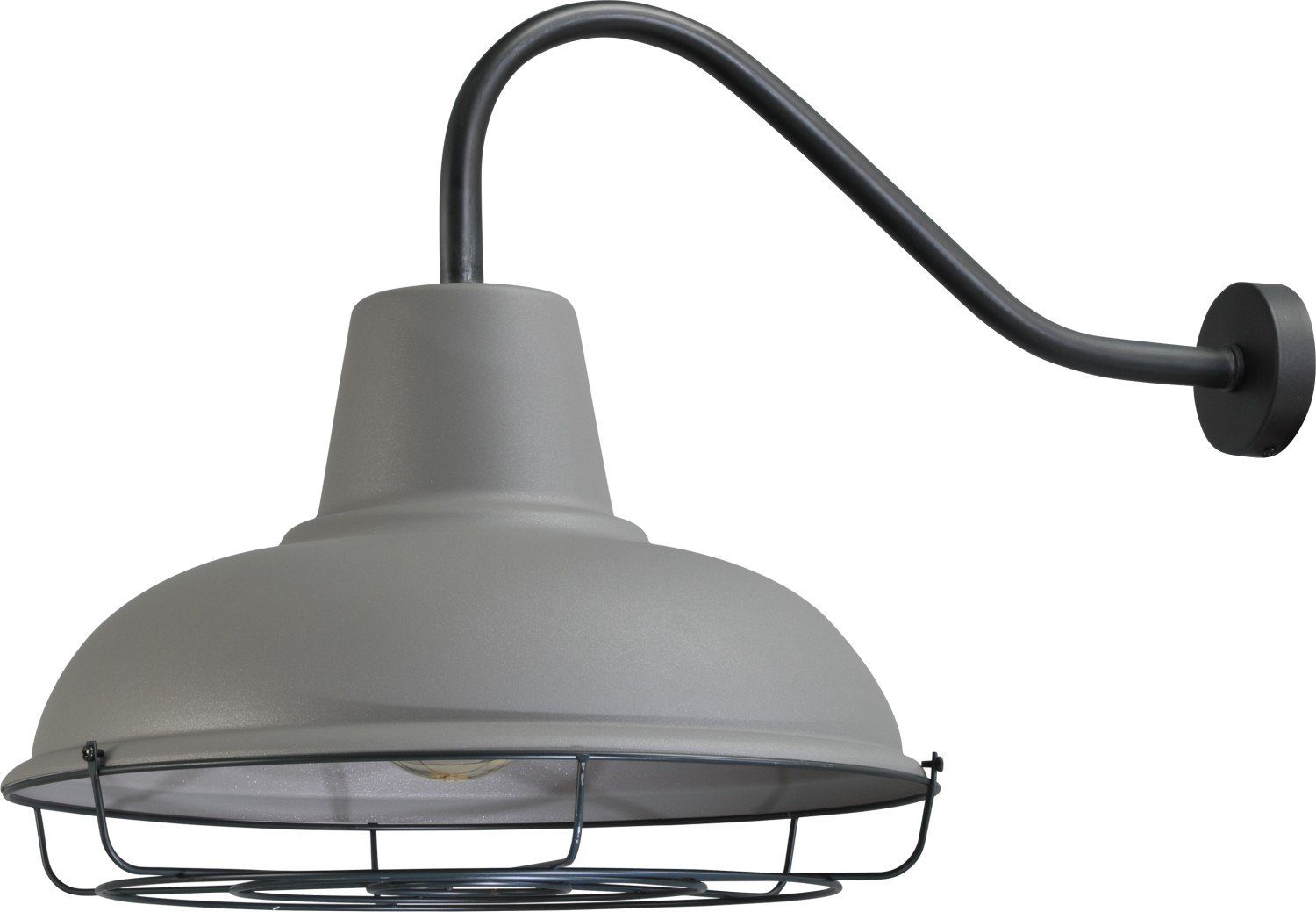 Wandlampe ohne in Beleuchtung Metall Industrie Licht-Erlebnisse Wandleuchte Leuchtmittel, E27 Grau DI PANNA,