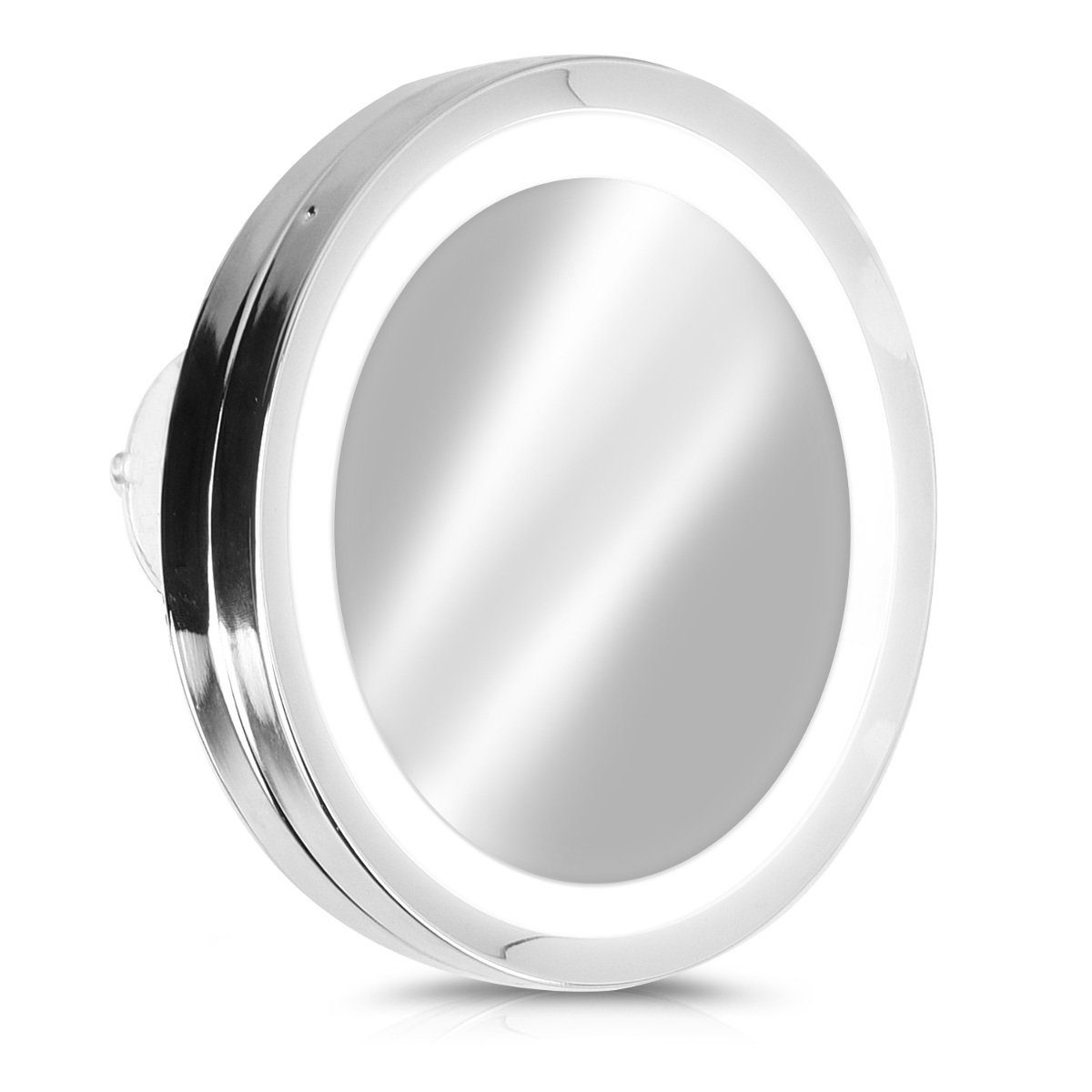 Navaris LED-Lichtspiegel, Vergrößerungsspiegel LED Beleuchtung Saugnapf -  5-fach Vergrößerung