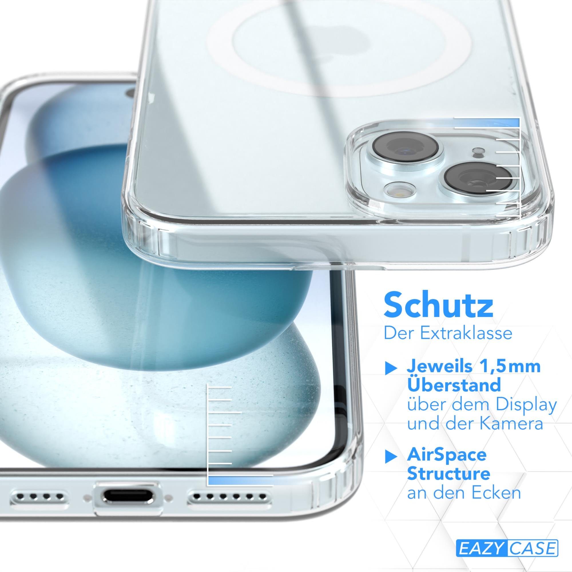 EAZY CASE Handyhülle Transparente Hülle mit MagSafe für iPhone 15 Plus 6,7 Zoll, Back Cover, Bumper Case, Handy Schutzhülle Kameraschutz, Durchsichtig – Bild 4 von 5