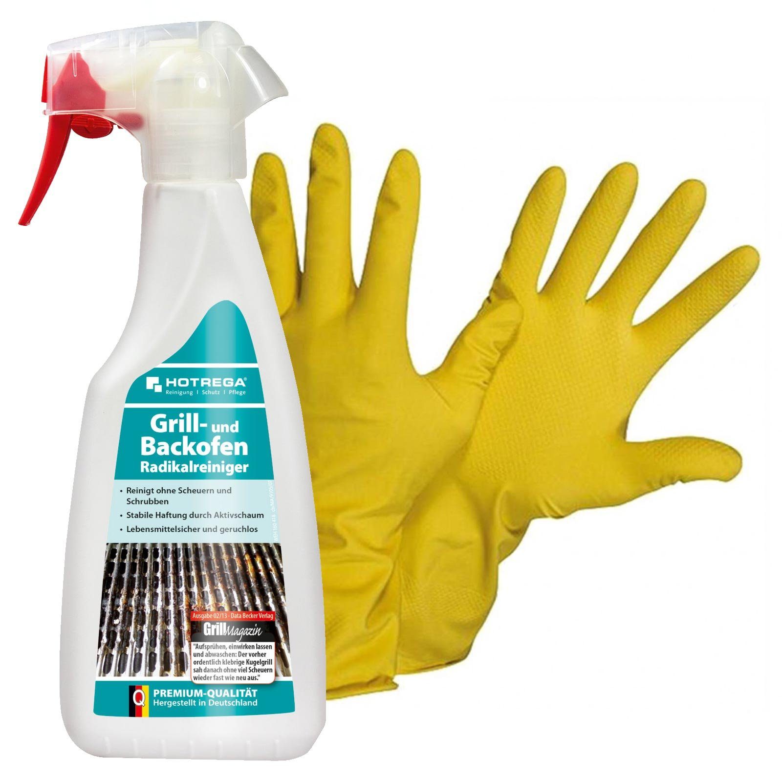 HOTREGA® Backofenreiniger Grillreiniger Radikalreiniger Ofen 500ml + Handschuhe Backofenreiniger