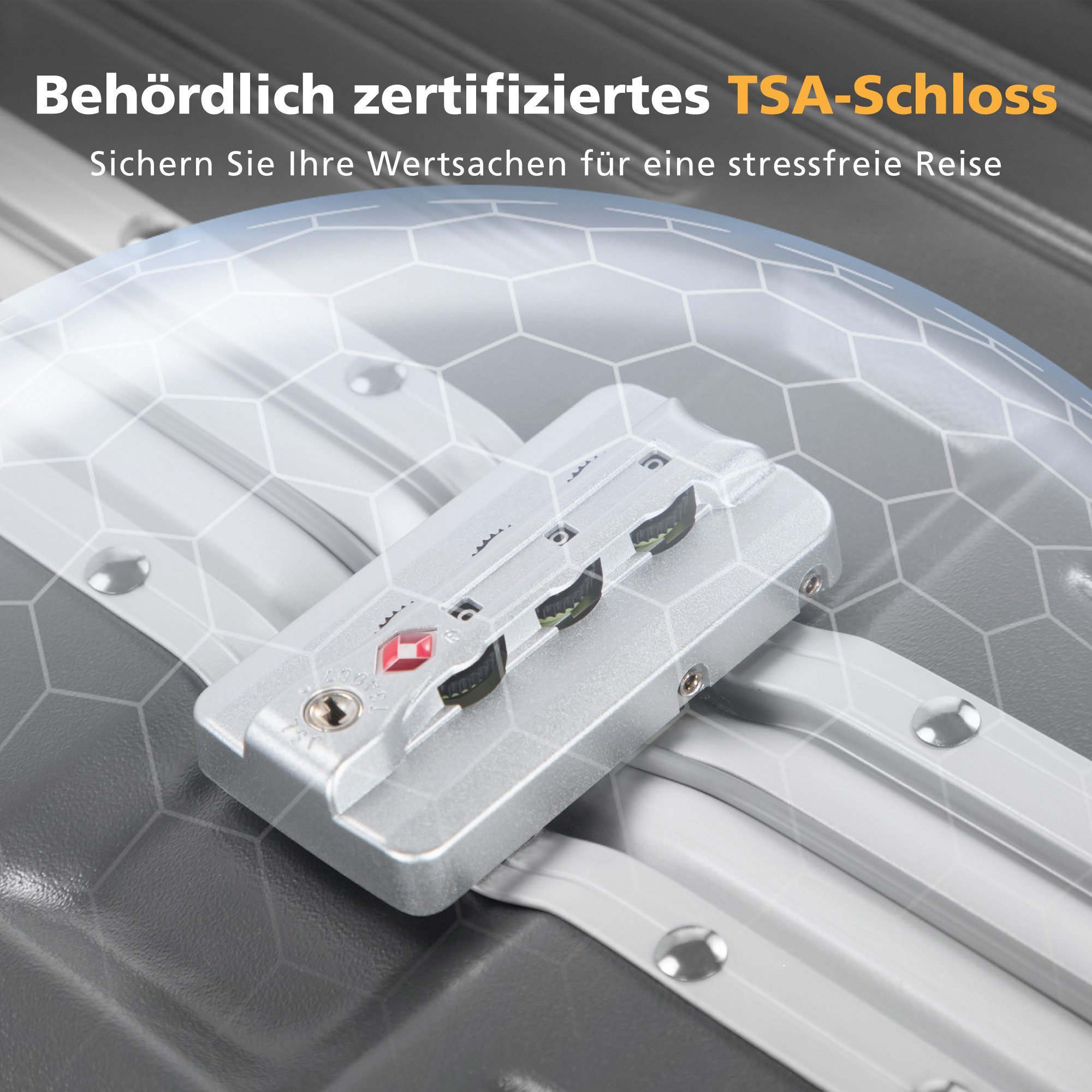 ALPHA CAMP Koffer 360° Rollen Rollkoffer für die Reise, Aluminiumrahmen & Hartschale aus Polycarbonat mit TSA-Schloss – Bild 4 von 5