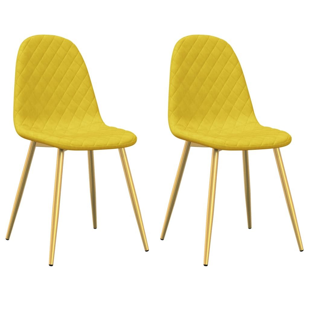 vidaXL Esszimmerstuhl Esszimmerstühle 2 Stk. Senfgelb günstig online kaufen