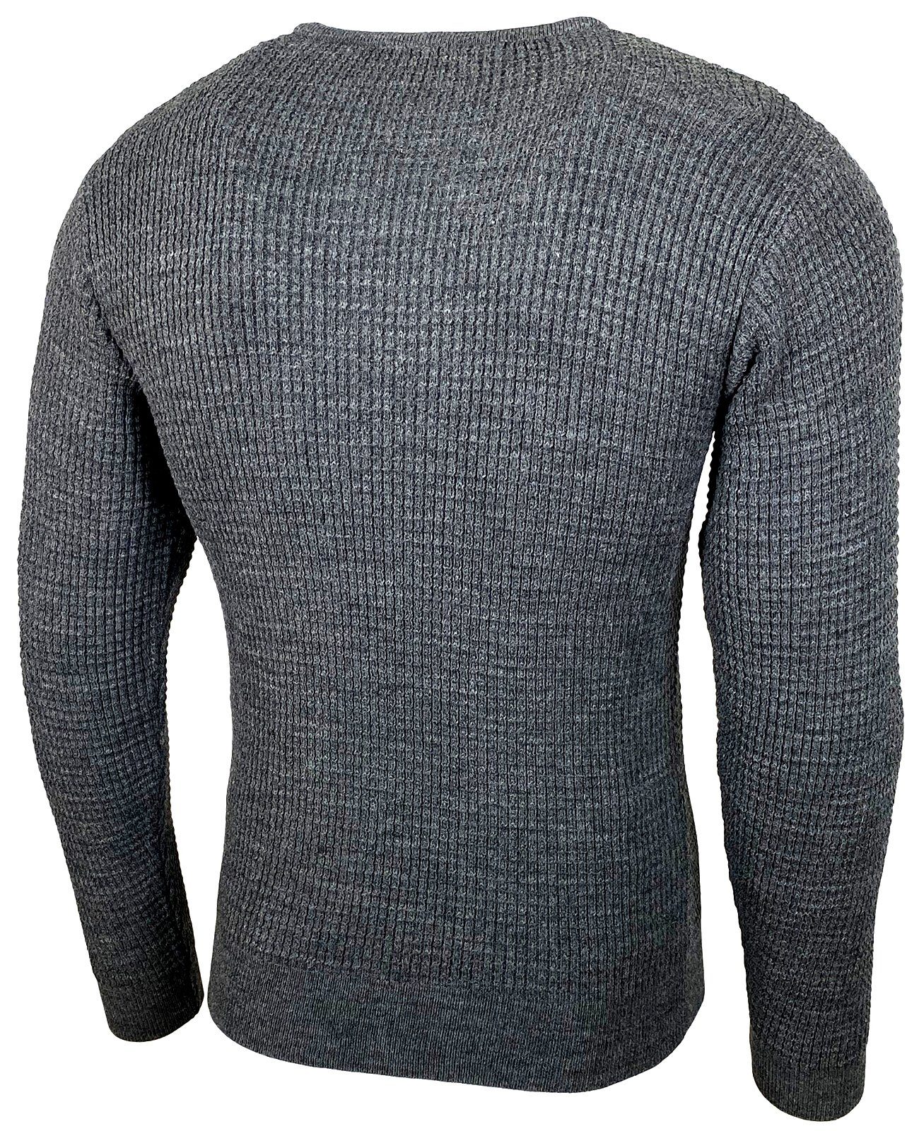 Baxboy Strickpullover Baxboy Herren Pullover Rundkragen Moderner Feinstrick Pulli B-52132