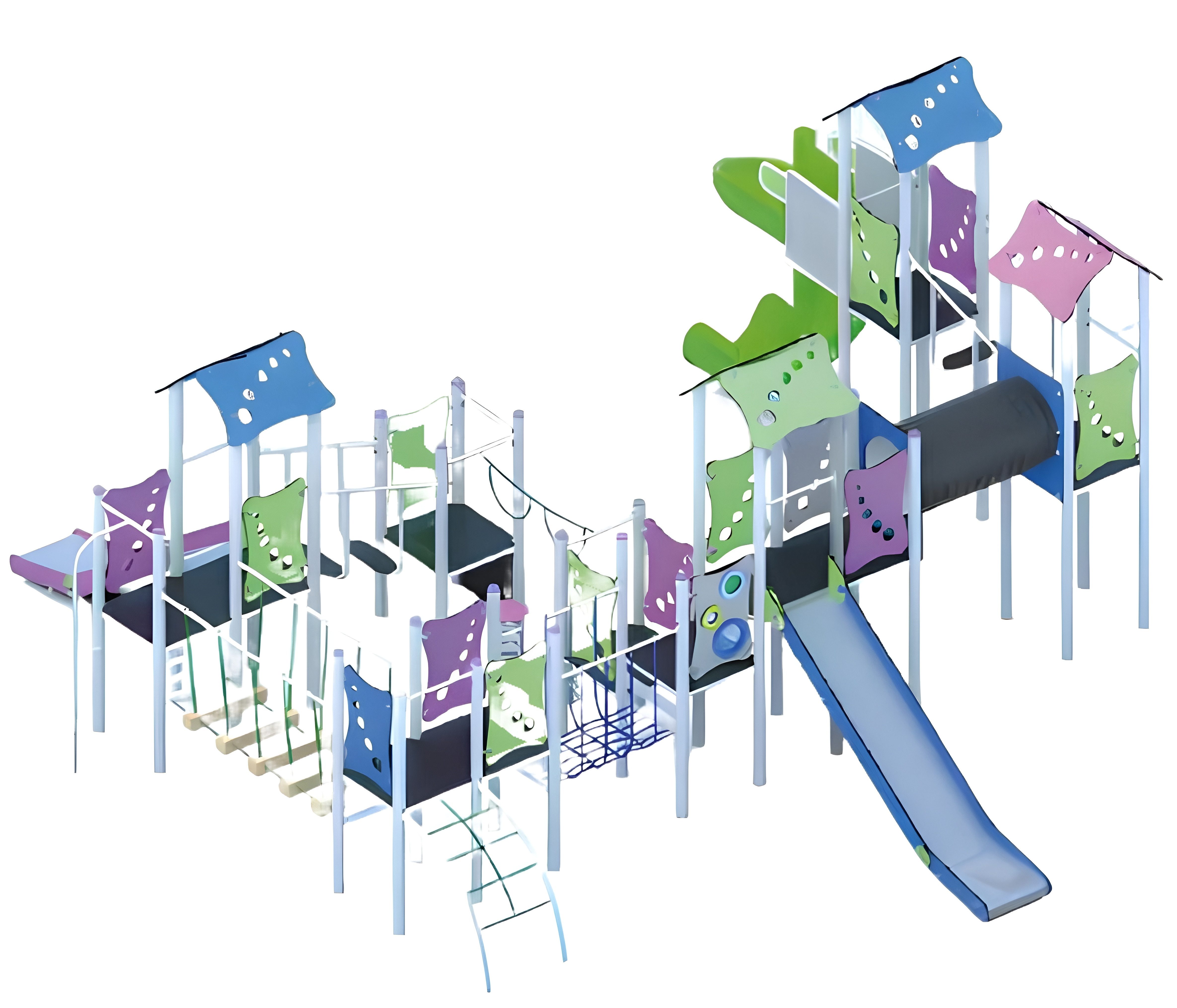 JVmoebel Spielturm Freiluftspielplatz mit verschiedenen Spielgeräten für Kinder, Made in Europa