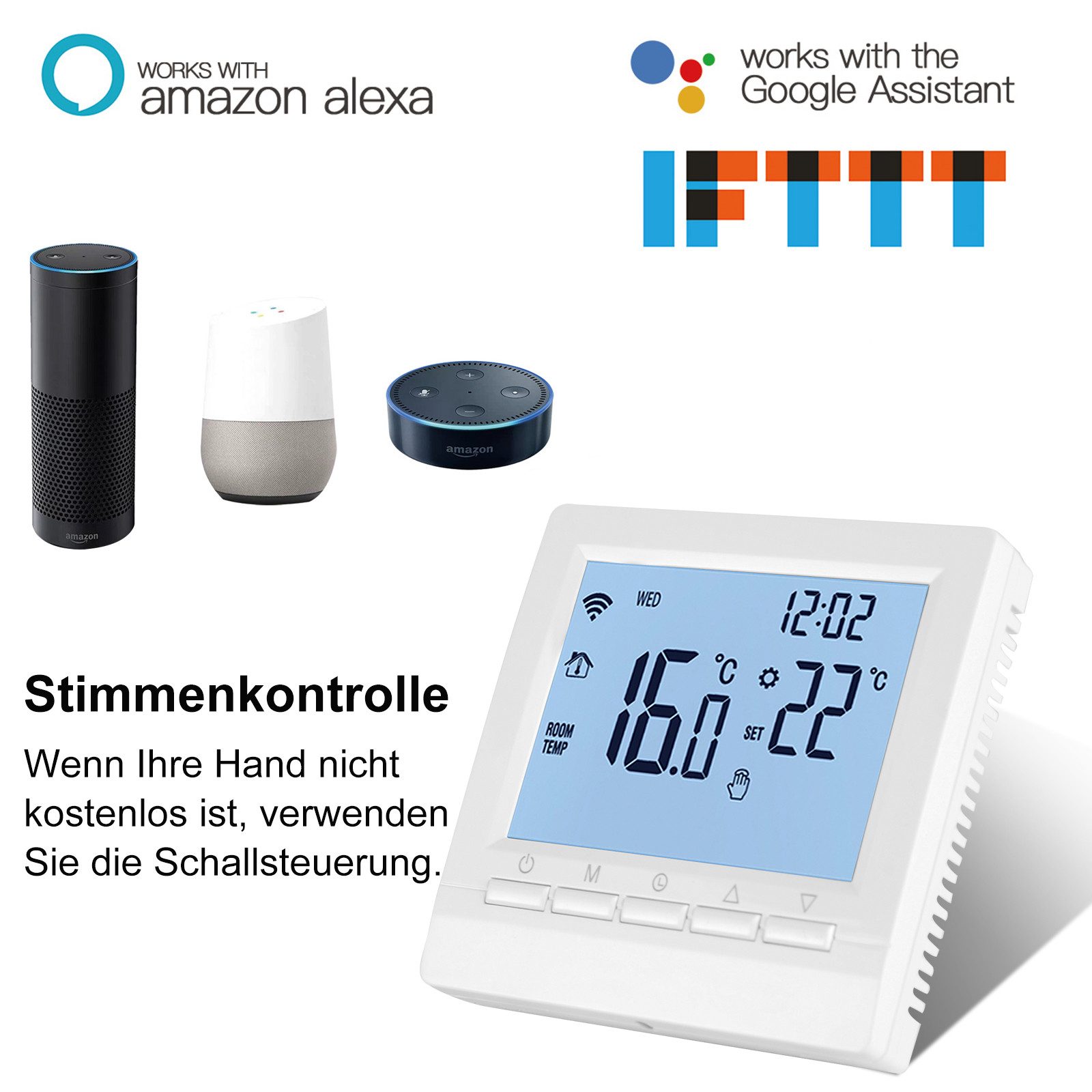 loefme ME83H electronic room thermostat, Wi-Fi wall thermostat for underfloor heating
