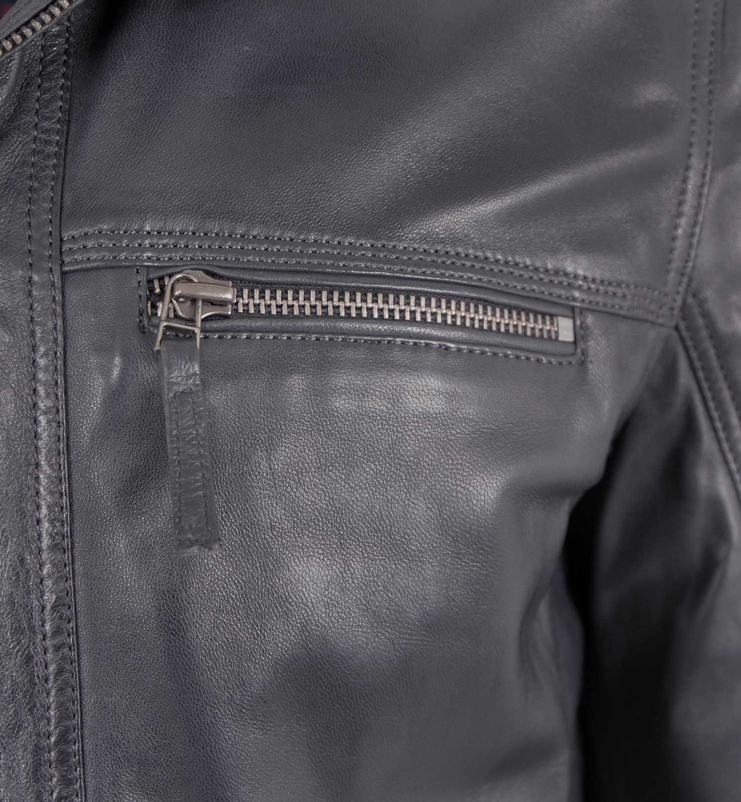 Redpoint Lederjacke Brice Redpoint - Herren Lederjacke Neuseeländisches Lammnappa navy/anthra