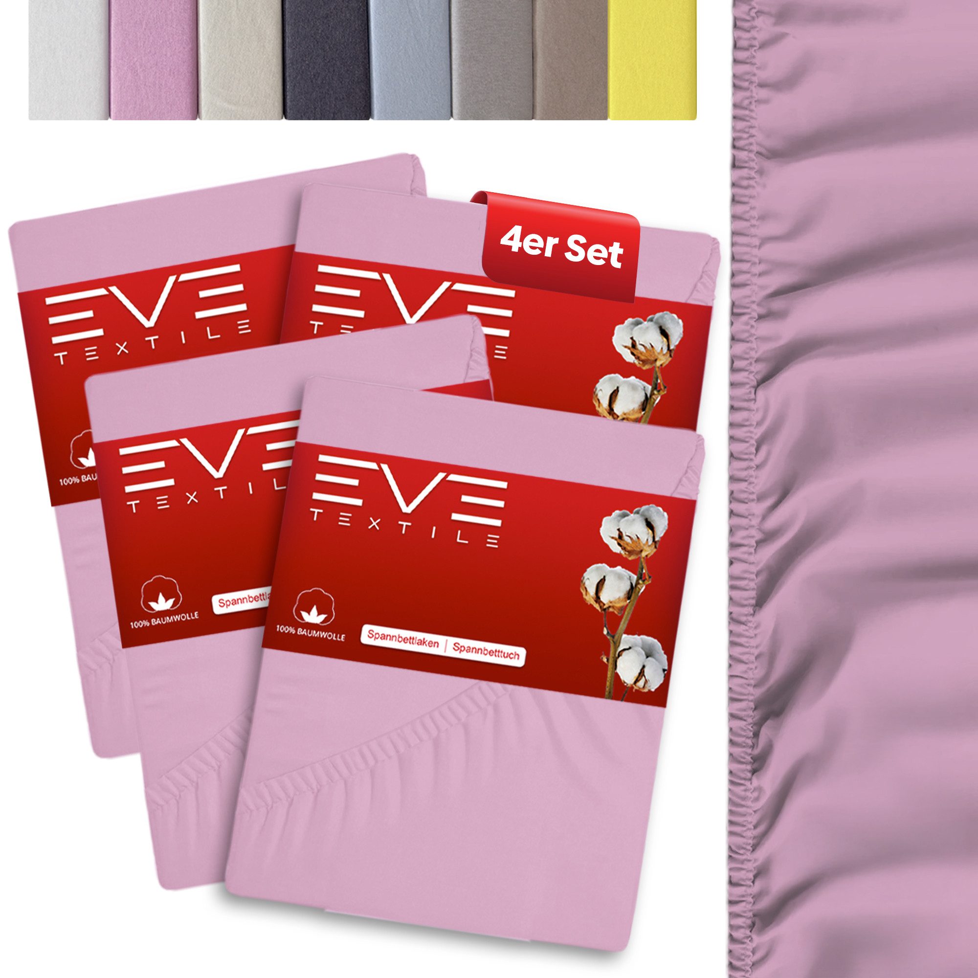 Eve Textile GmbH Spannbettlaken Spannbetttuch Bettlaken Spannlaken Spannbez günstig online kaufen