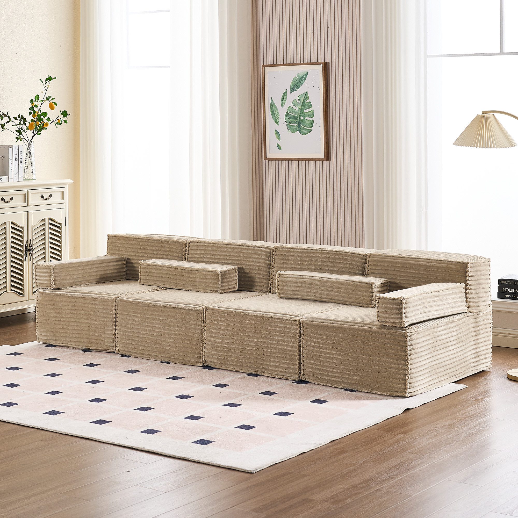 HOMYEDAMIC Big-Sofa Schwammsofa 1-4 Sitzers Ecksofa, günstig online kaufen