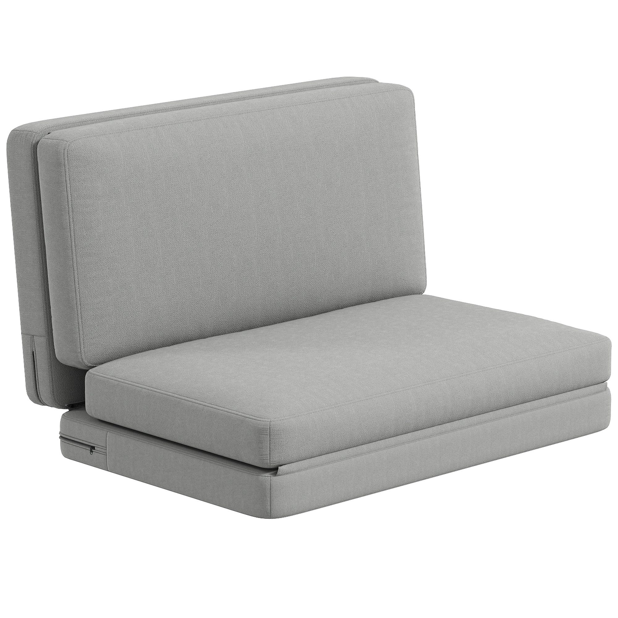HOMCOM Sitzkissen 3-in-1 Klappbar Schlafsofa mit Samtoptik, für Schlafzimme günstig online kaufen