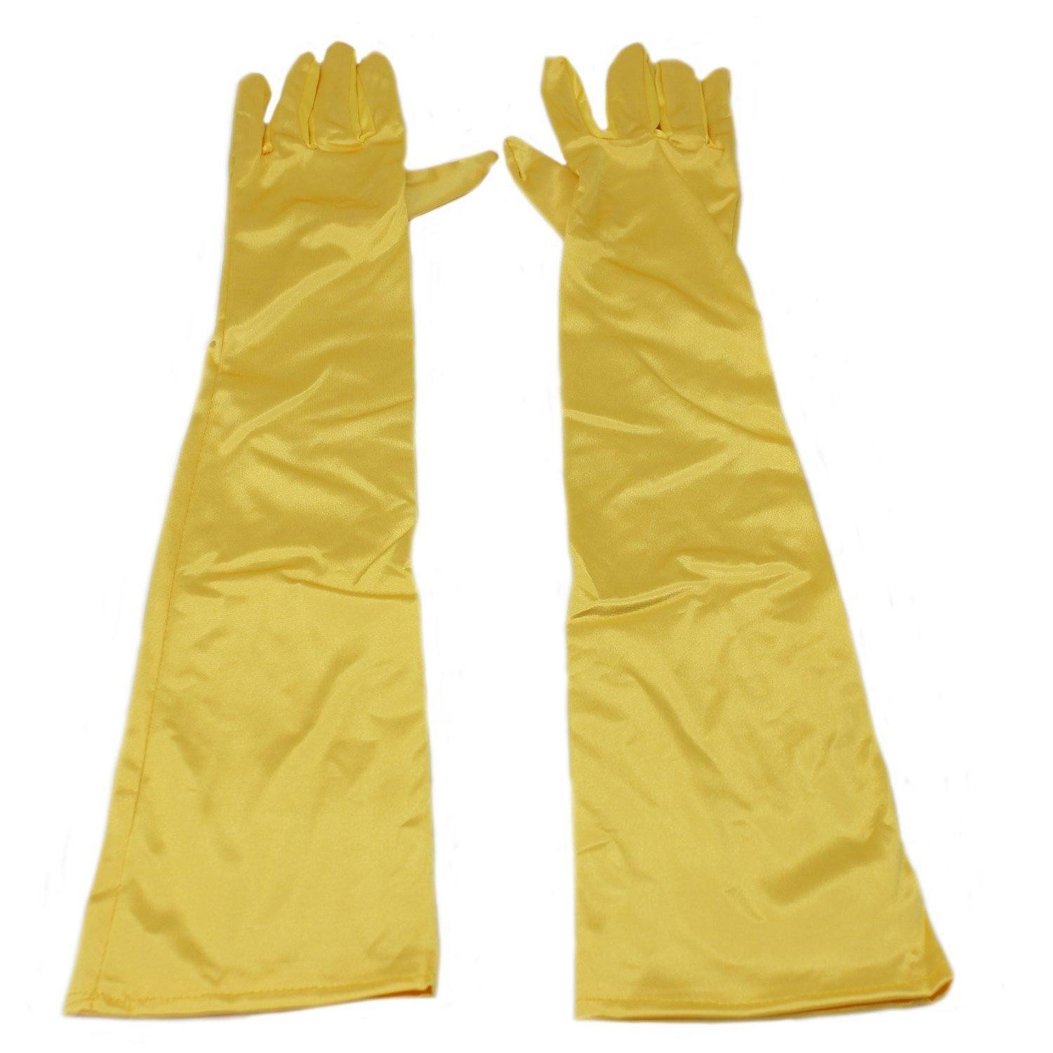 LuxusKollektion Abendhandschuhe Braut Handschuhe Satin Ellenbogenlang Golden (1-St)