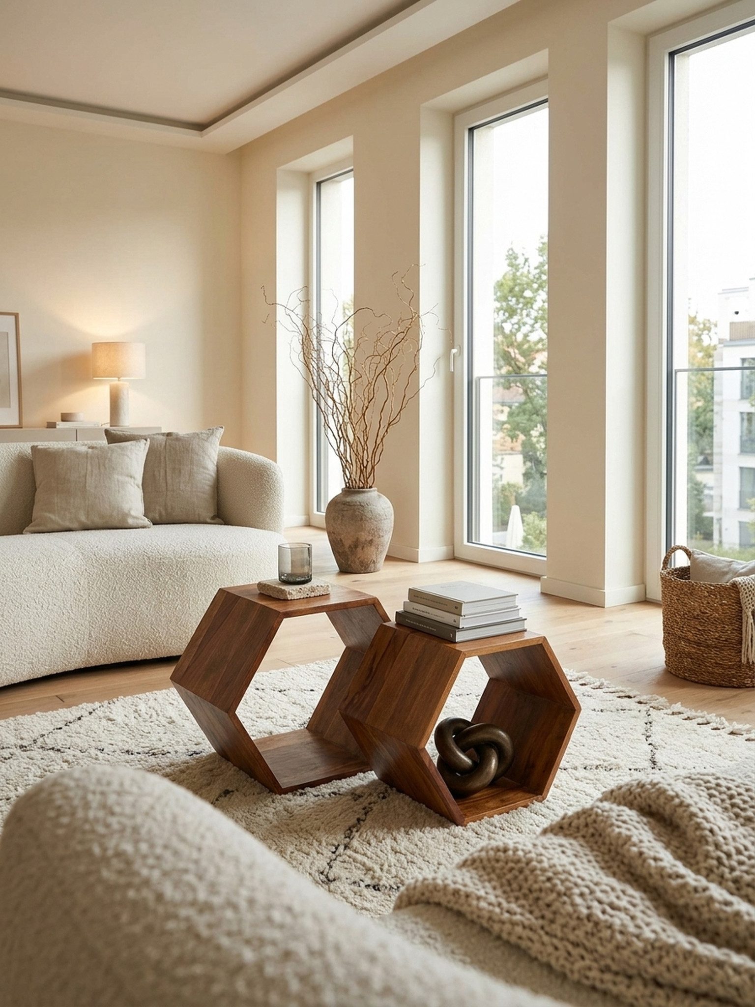 KADIMA DESIGN Satztisch Beistelltisch 2er Set Massivholz Design Wohnzimmertisch Couchtisch (Sofatisch Holz, Ablagetisch Sofa klein), Couchtisch-Set massiv, Designer Satztisch Wohnzimmer, Kleiner