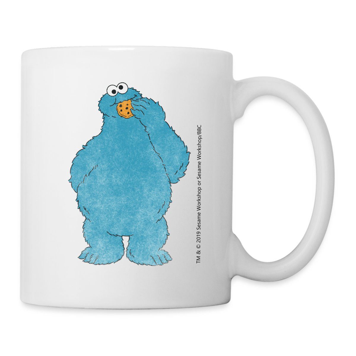 Spreadshirt Tasse Sesamstraße Krümelmonster Naschen Kekse Tasse, Keramik