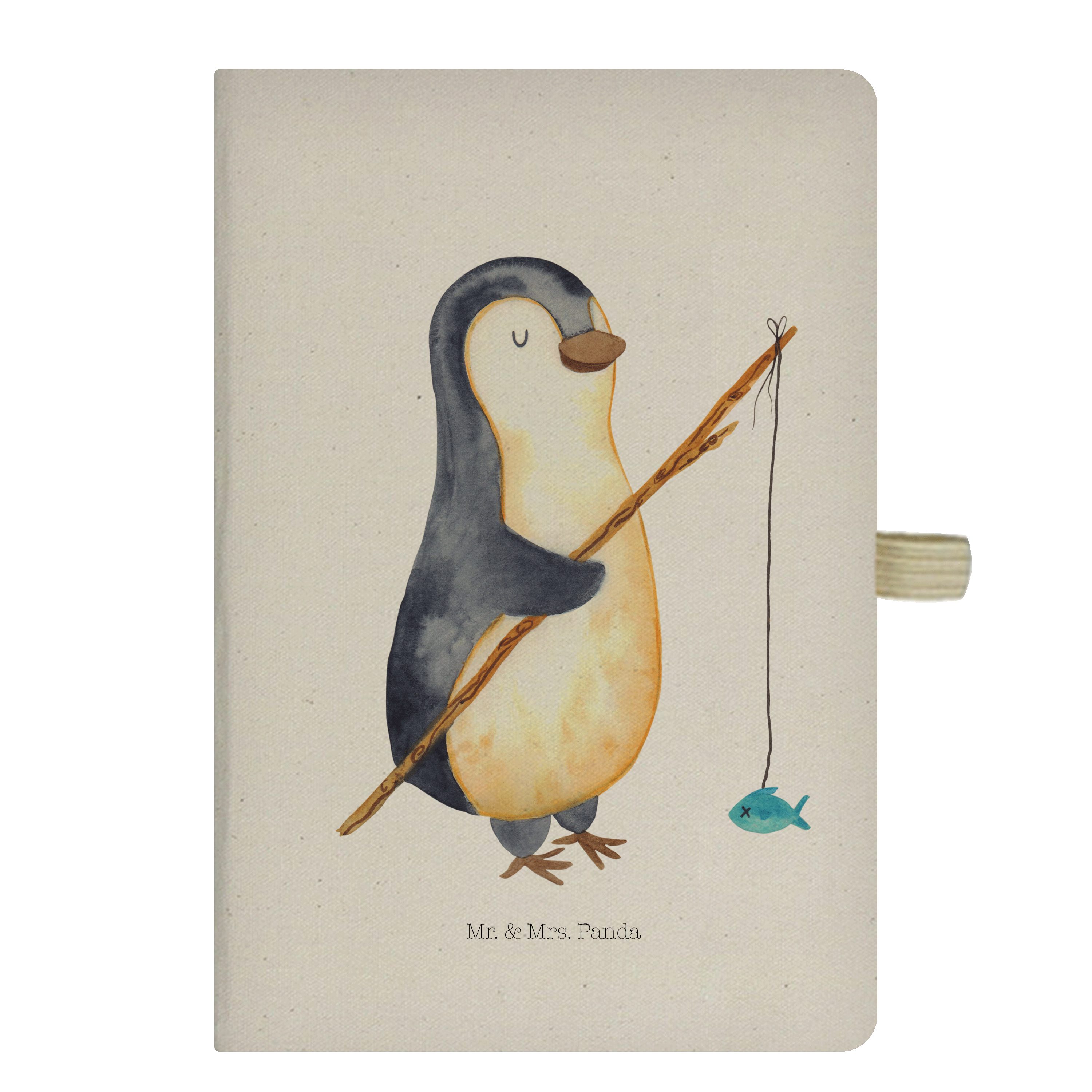 Mr. & Mrs. Panda Notizbuch Pinguin Angler - Transparent - Geschenk, Fischer, Motivation, Freundi Mr. & Mrs. Panda