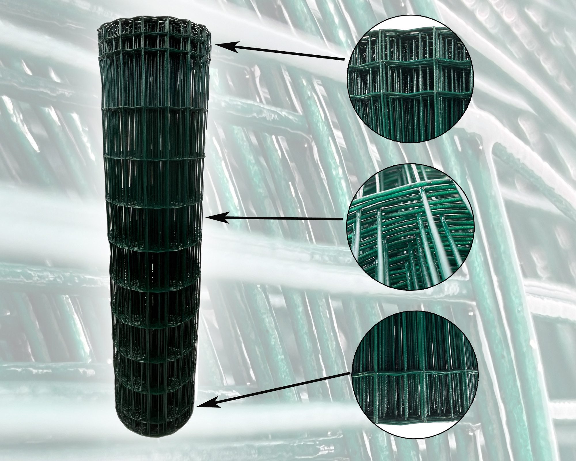 VaGo-Tools Zaun Drahtzaun Zaun 100x50mm 1mx25m + Zaunblende 1mx25m