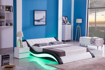 JVmoebel Bett Bett Design Digital Sound USB Betten Luxus Schlafzimmer Möbel Leder