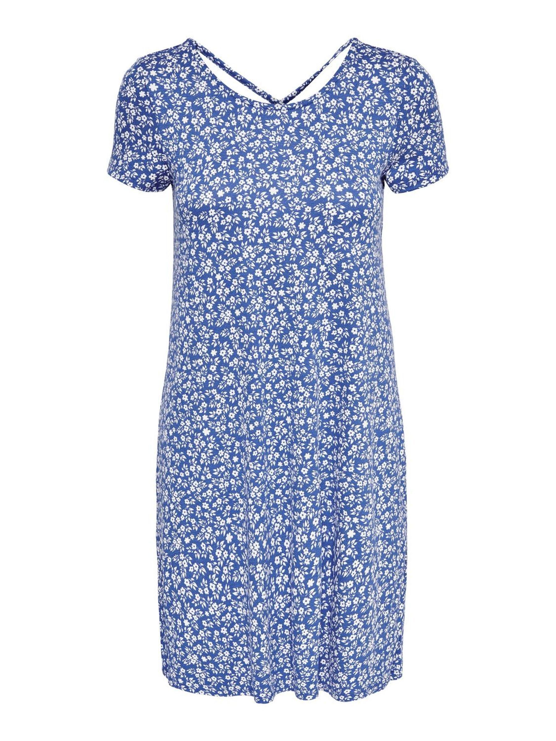 Strong Blue AOP:WHITE FLOWERS