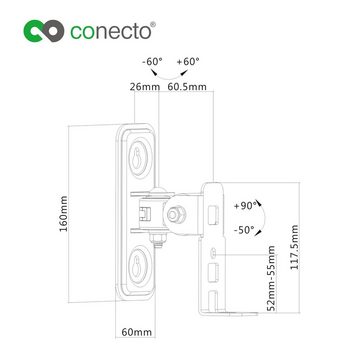 conecto conecto CC50287 Halterung für Lautsprecher (1/4 Zoll oder Play1), Lautsprecher-Wandhalterung