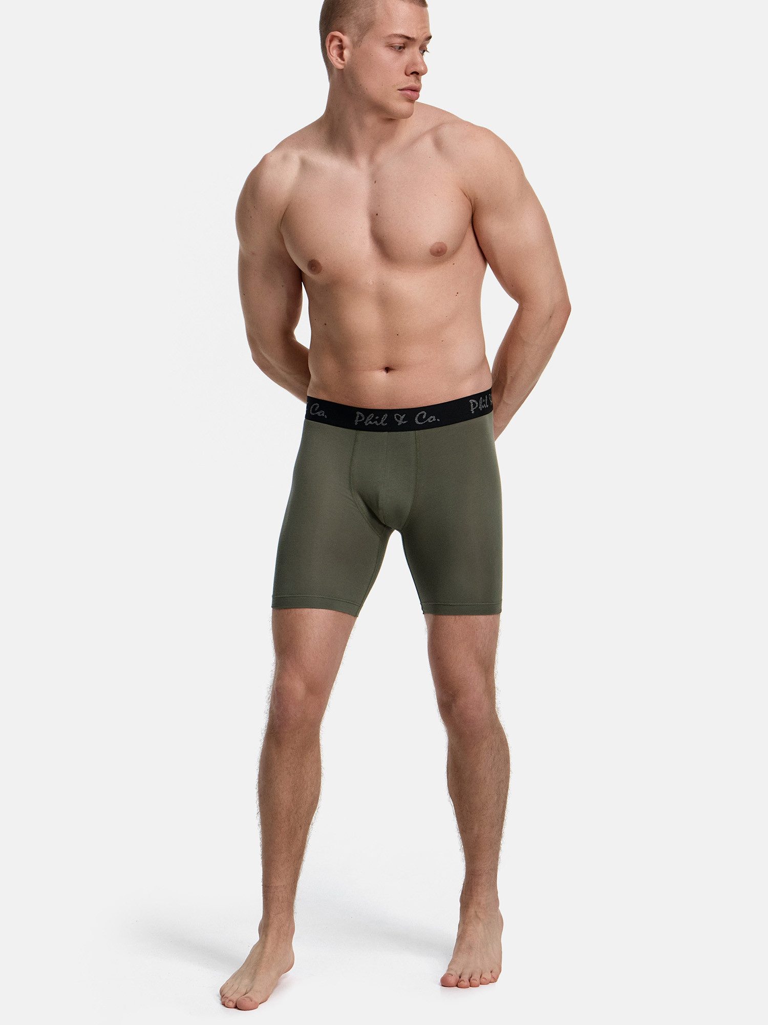 Phil & Co. Langer Boxer Long Boxer Briefs - langes Bein - Jersey - ohne störendes Etikett (2-St) Retroshorts Boxershorts Multipack Mehrpack Baumwolle Herren 2-P – Bild 5 von 5