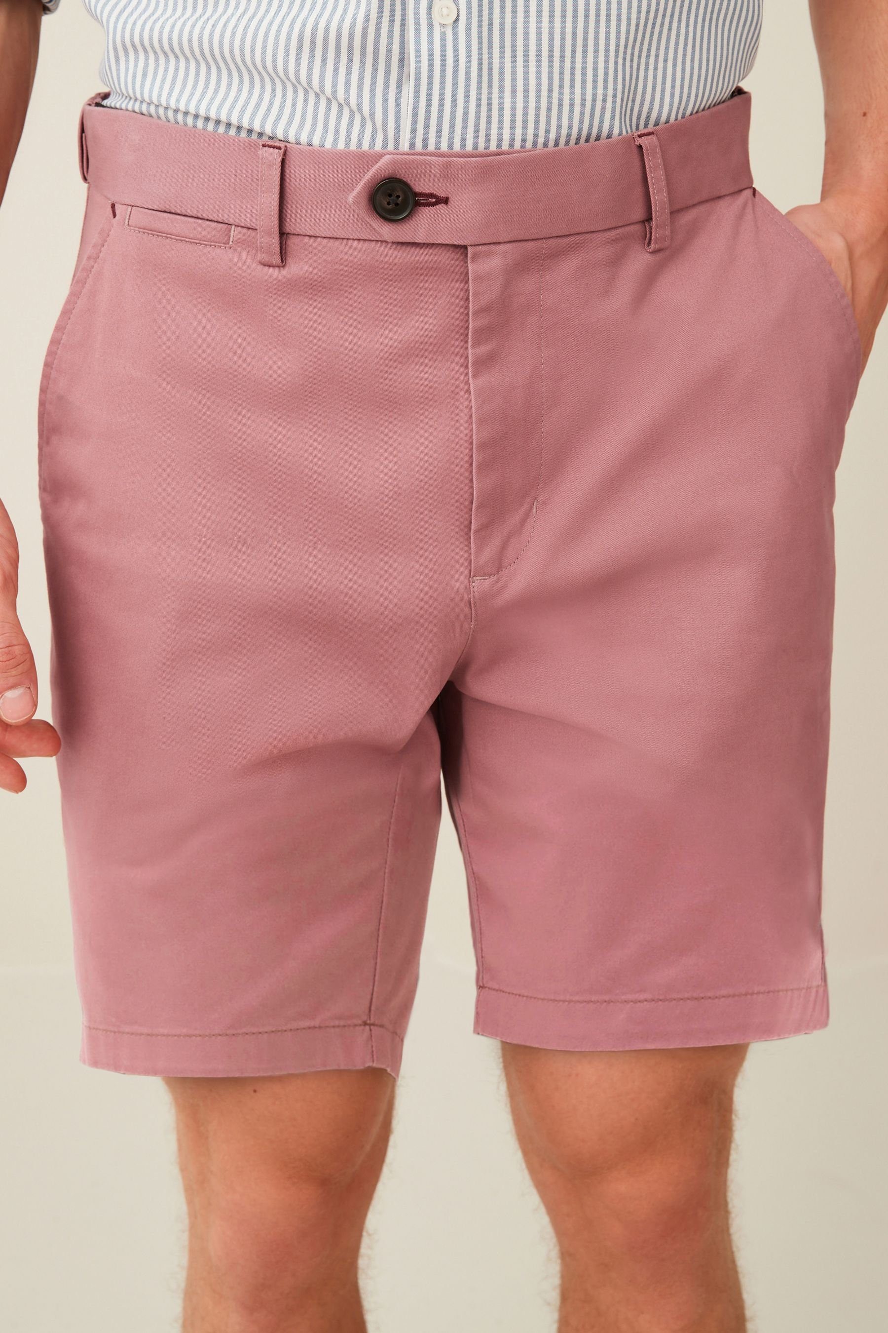 Next Chinoshorts Schicke Chino-Shorts mit Print (1-tlg) Pink