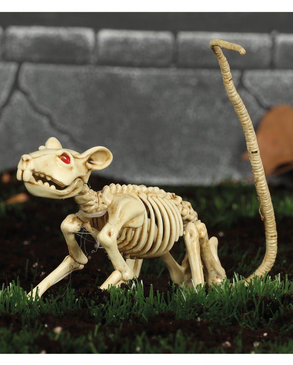 Horror-Shop Dekofigur Skelett als Dekoration Halloween Ratte 20cm