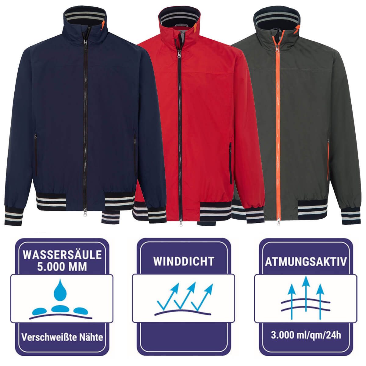 Blue Wave Funktionsjacke Malte Herren Funktionsblouson Malte mit Kapuze, Kr günstig online kaufen