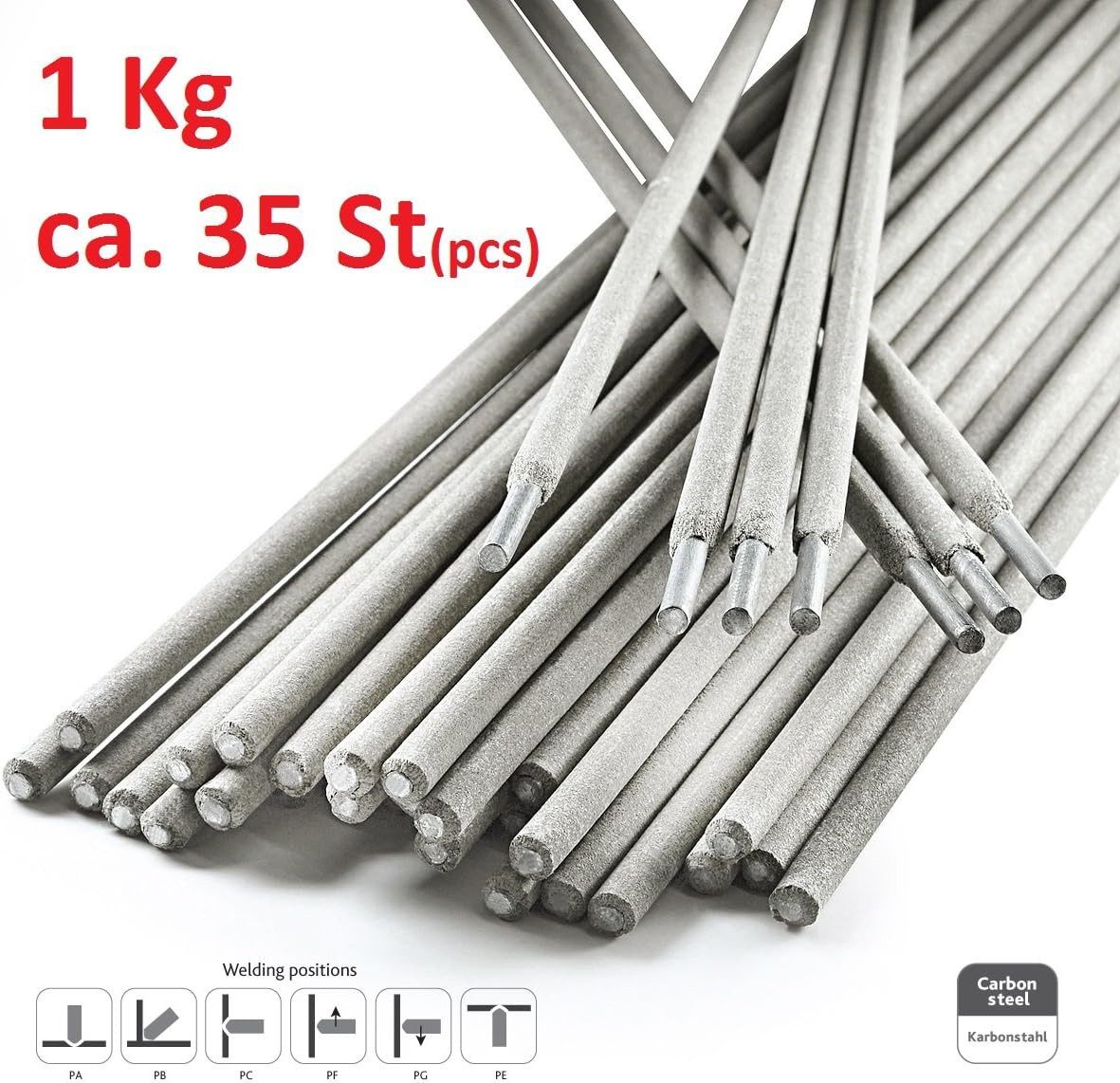 Stark Stabelektroden Rutile Allround-Schweißelektrode, universal zum Schweißen, (Set), 3 x 350 mm, Zertifiziert nach EN ISO 2560-A: E 43 3 R 11