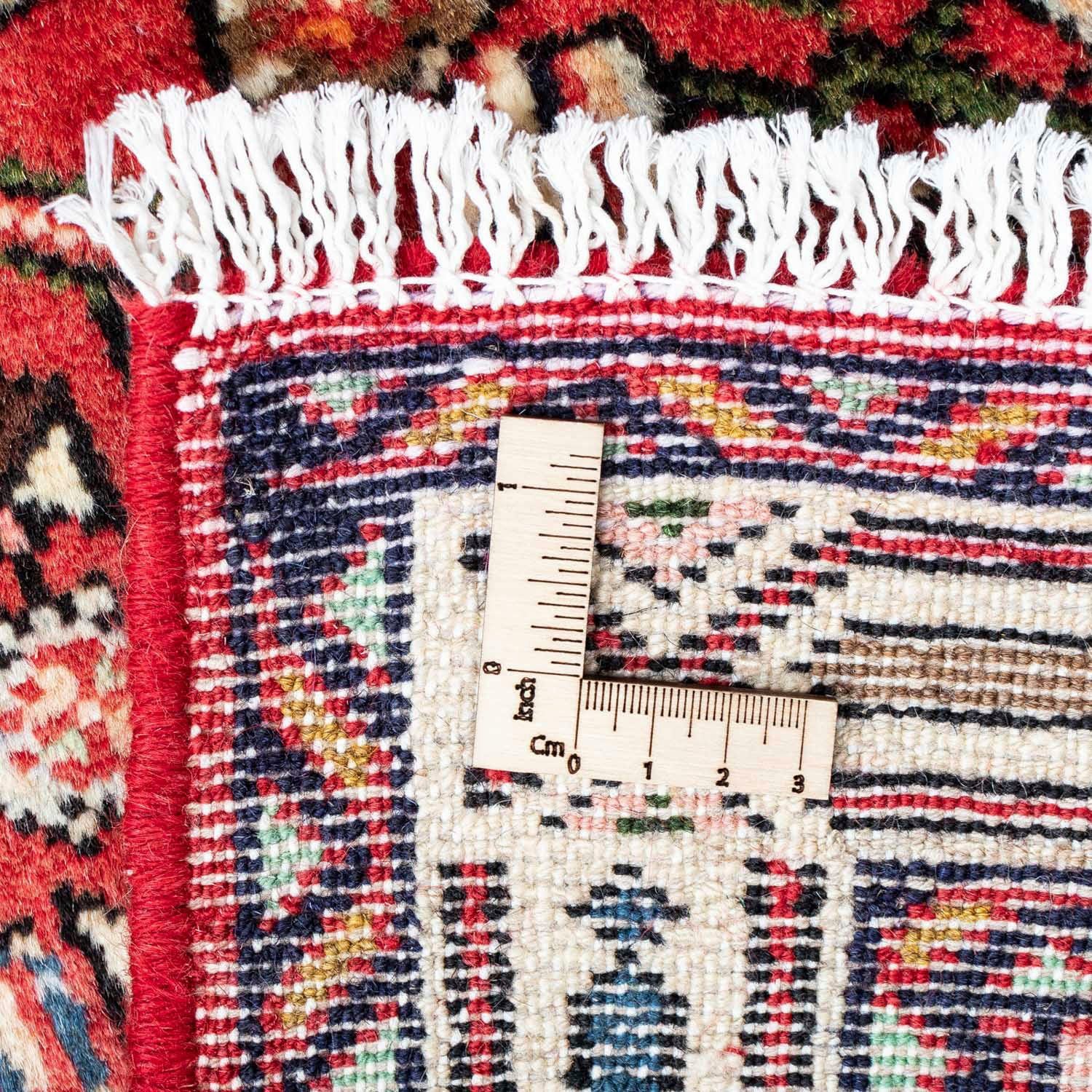 x morgenland, 10 mm, 125 Handgeknüpft 80 cm, Höhe: Hosseinabad rechteckig, Wollteppich Rosso Medaillon