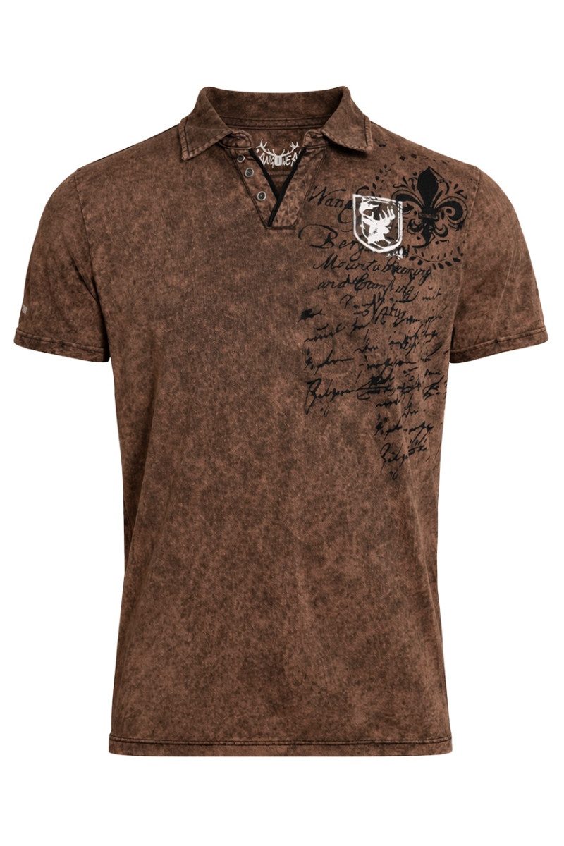 Hangowear Trachtenshirt Trachtenshirt Herren - BORK - dunkelbraun