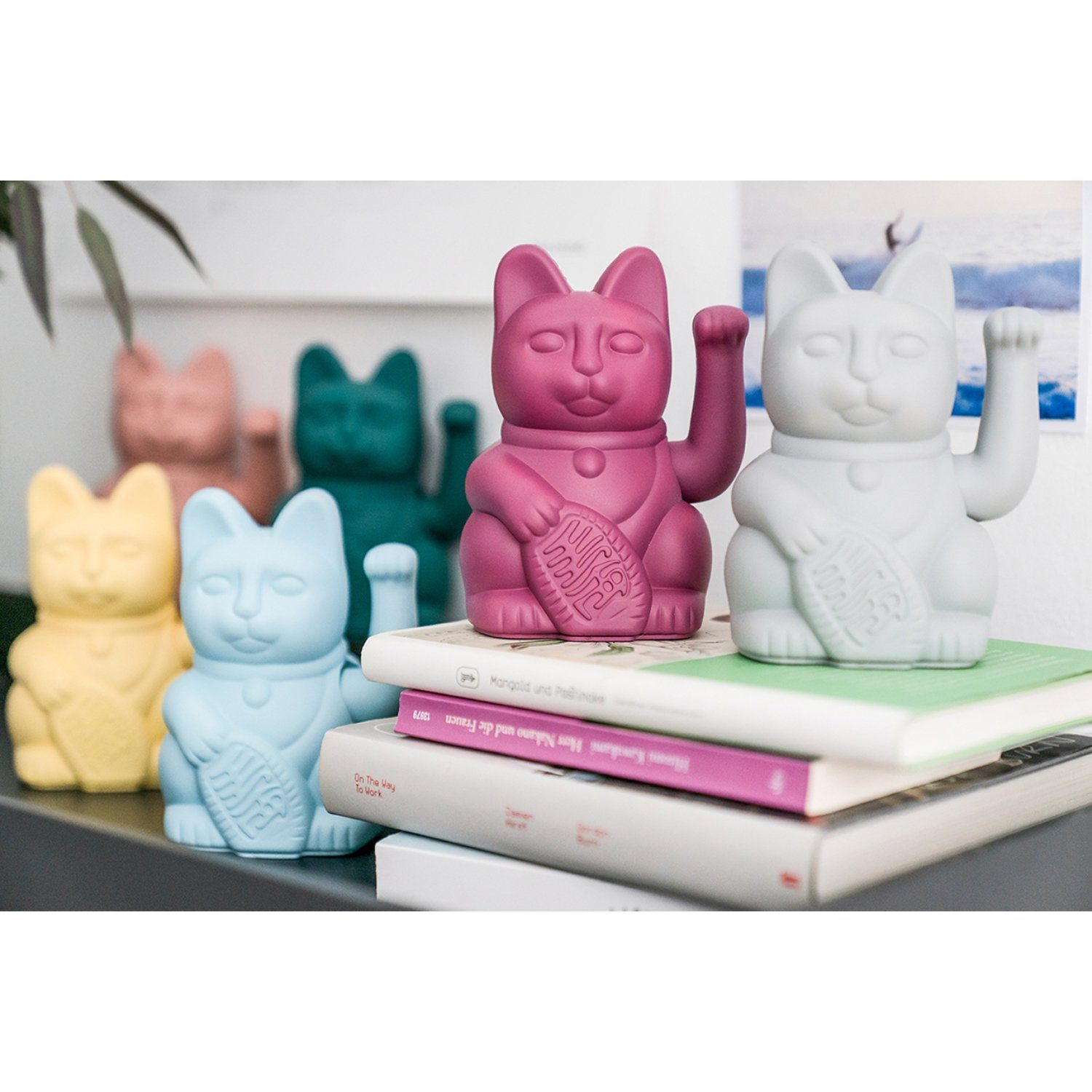 Donkey Products Dekofigur Donkey Lucky Cat Winkekatze grau