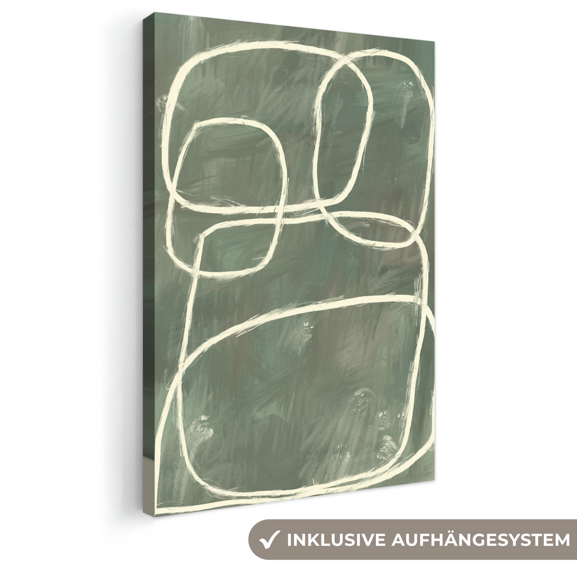 OneMillionCanvasses® Leinwandbild Abstrakt - Grün - Kunst - Modern, Fotodruck (1 St), Leinwand Canvas Wandbild, Wanddekoration 20x30 cm