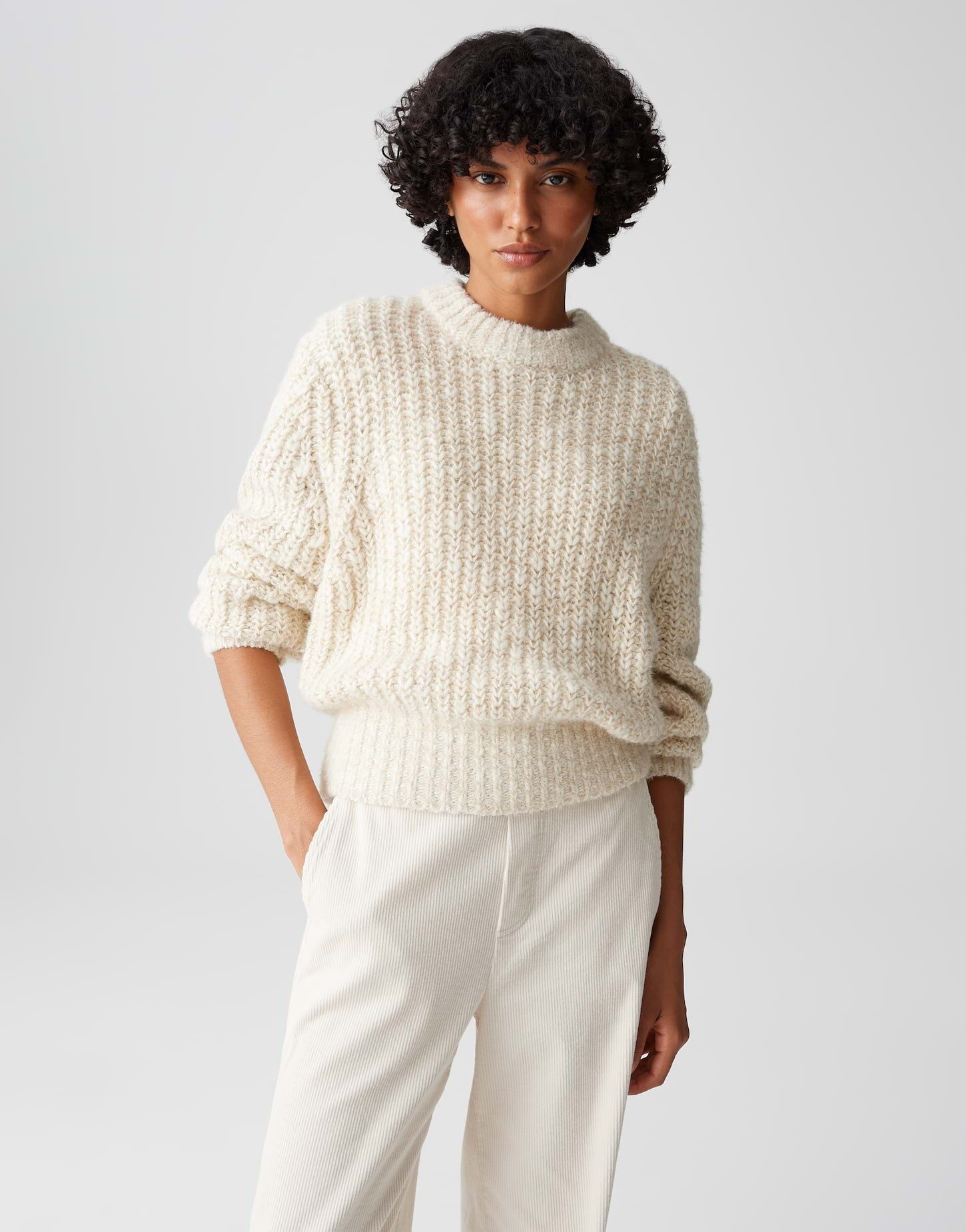 OPUS Вязаные свитера PALIZIA Chunky aus Wollmix lockere Passform, weicher Griff