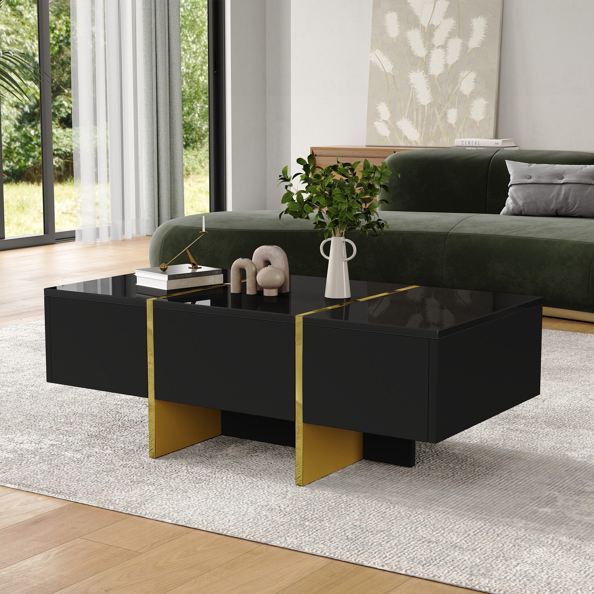 Merax Couchtisch hochglanz Sofatisch Beistelltisch mit günstig online kaufen