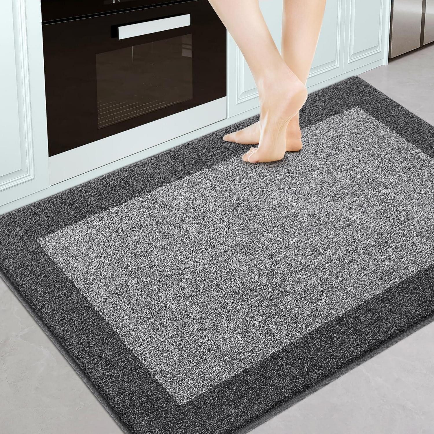 LuxusKollektion Fußmatte Küchenteppich 80x120 Grau