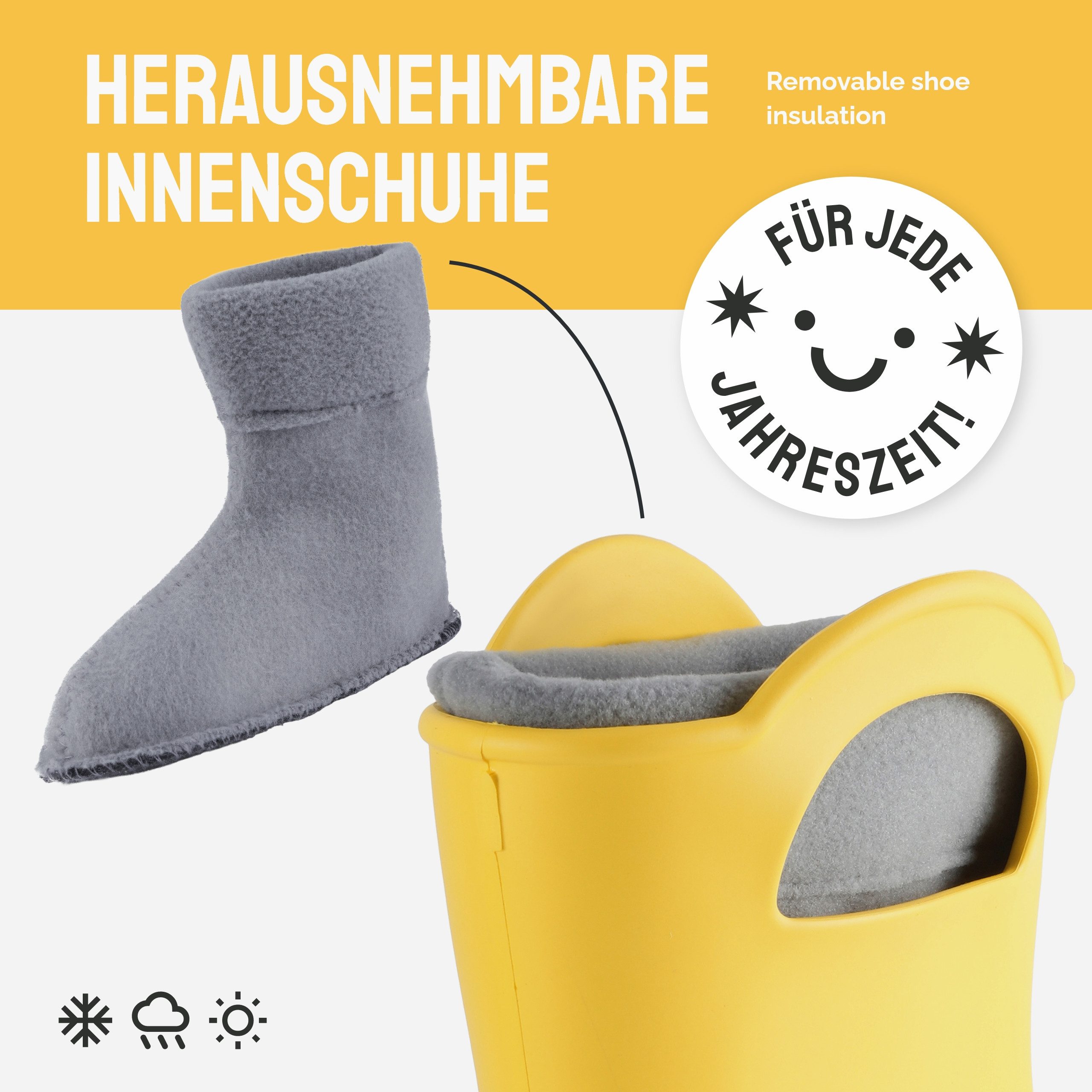 Ladeheid EVA Regenstiefel LA-CA-12 federleichte Regenschuhe Damen Gummistiefel mit herausnehmbares Innenfutter