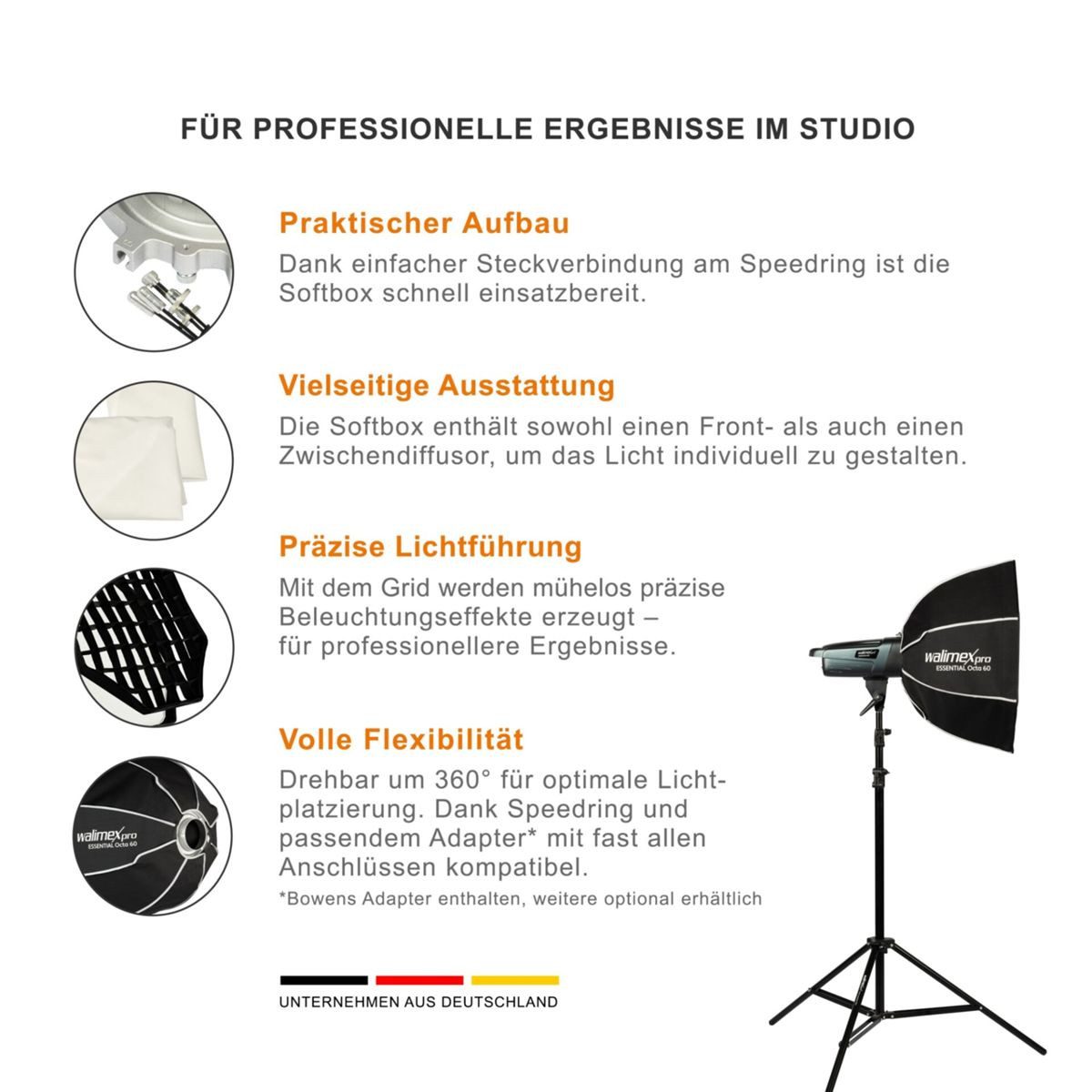walimex pro Softbox Essential Octa 60 Blitzgerät