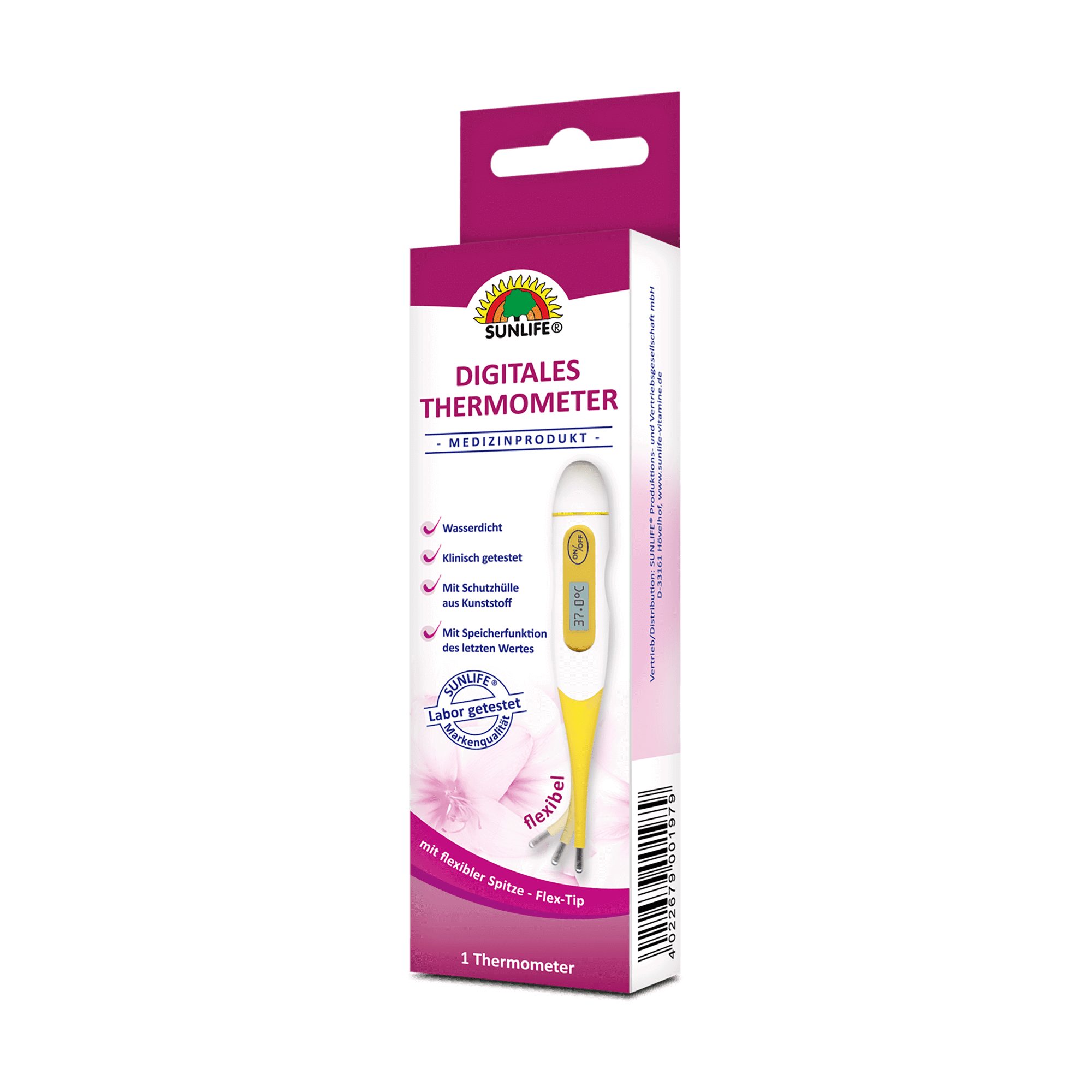 Fieberthermometer SUNLIFE® Digitales Thermometer Zuverlässig Fiebermessung Temperatur