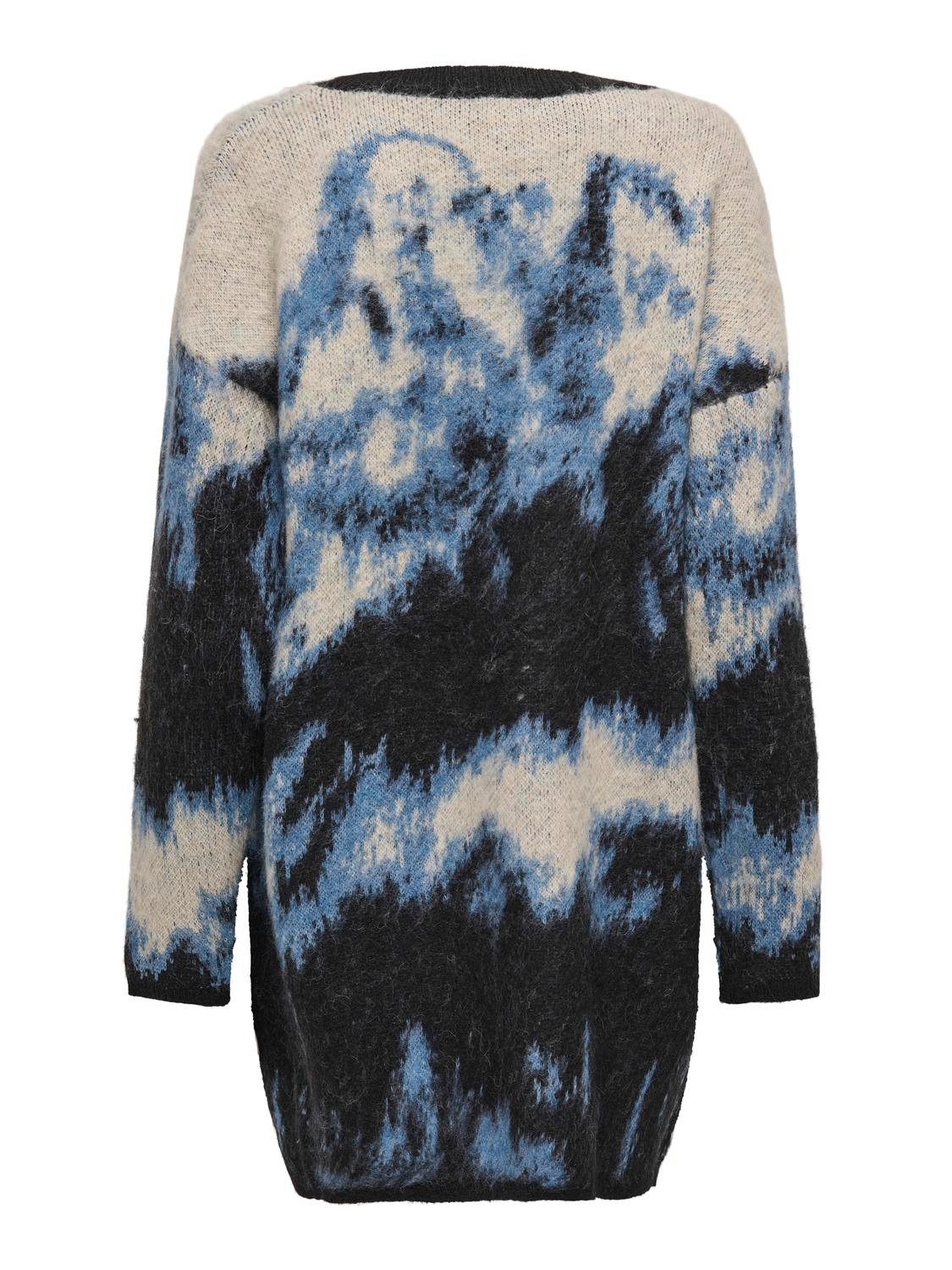 JACQUELINE de YONG Cardigan Strickjacke V-Ausschnitt Langarm Tiefe Schultern JDYAVA LIFE L/S OPEN JACQ CARDIGAN KNT