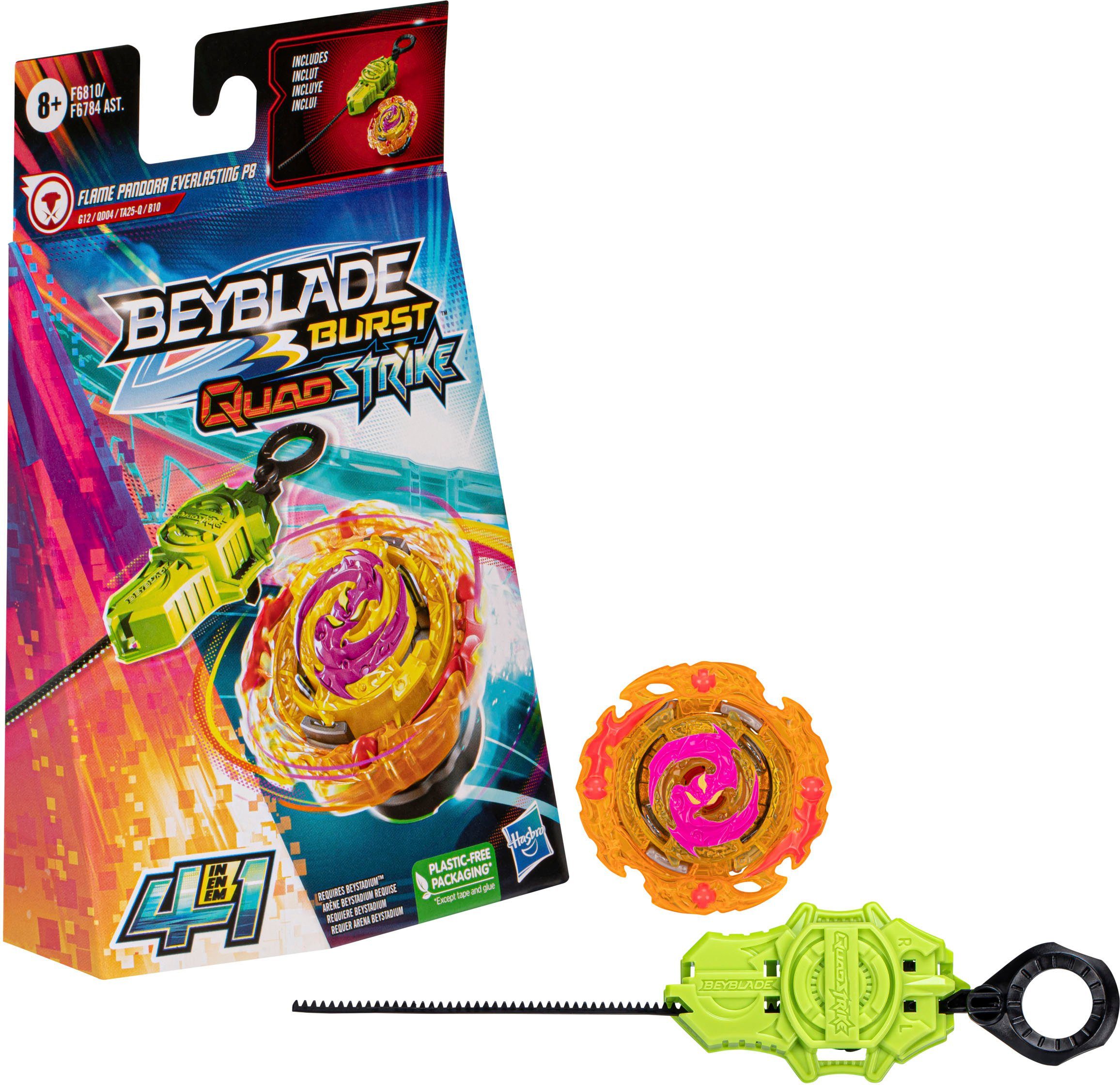 Hasbro Speed-Kreisel Beyblade Burst QuadStrike Flame Pandora Everlasting P8 Starter Pack