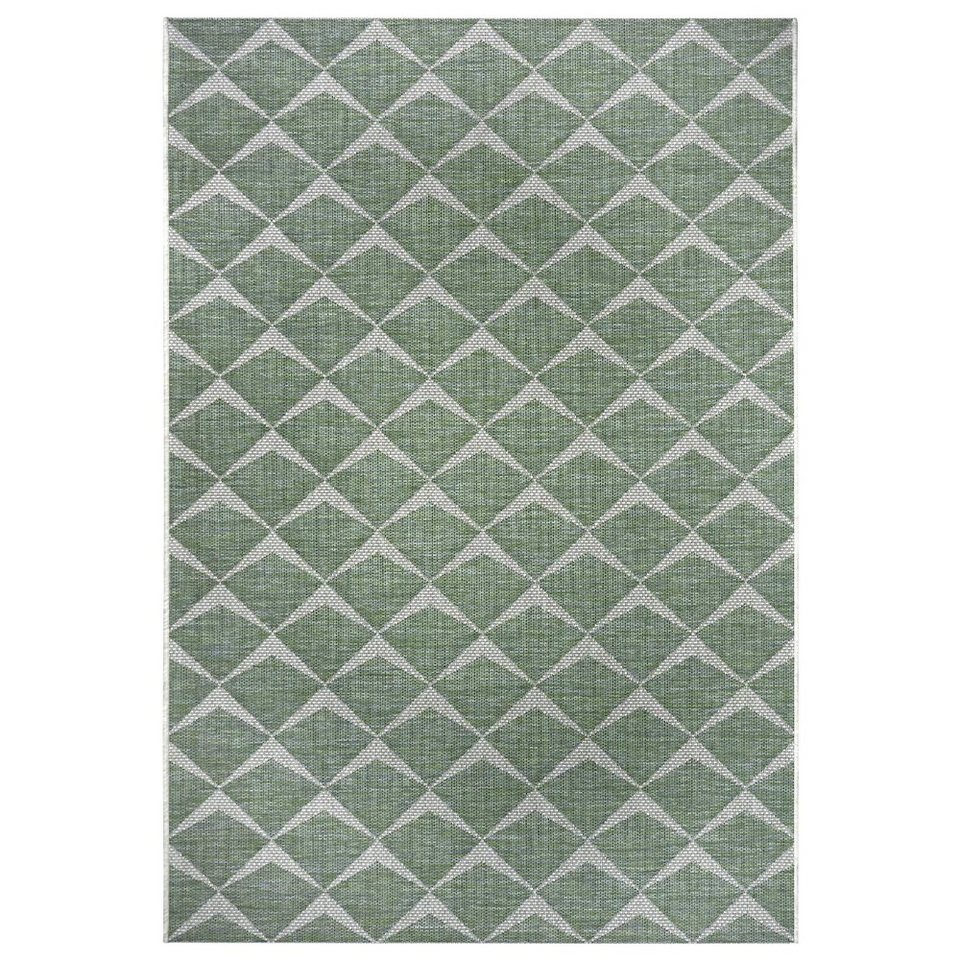 Teppich In- & Outdoor Teppich Escala Salbeigrün Creme, NORTHRUGS, rechteckig,  Höhe: 4 mm