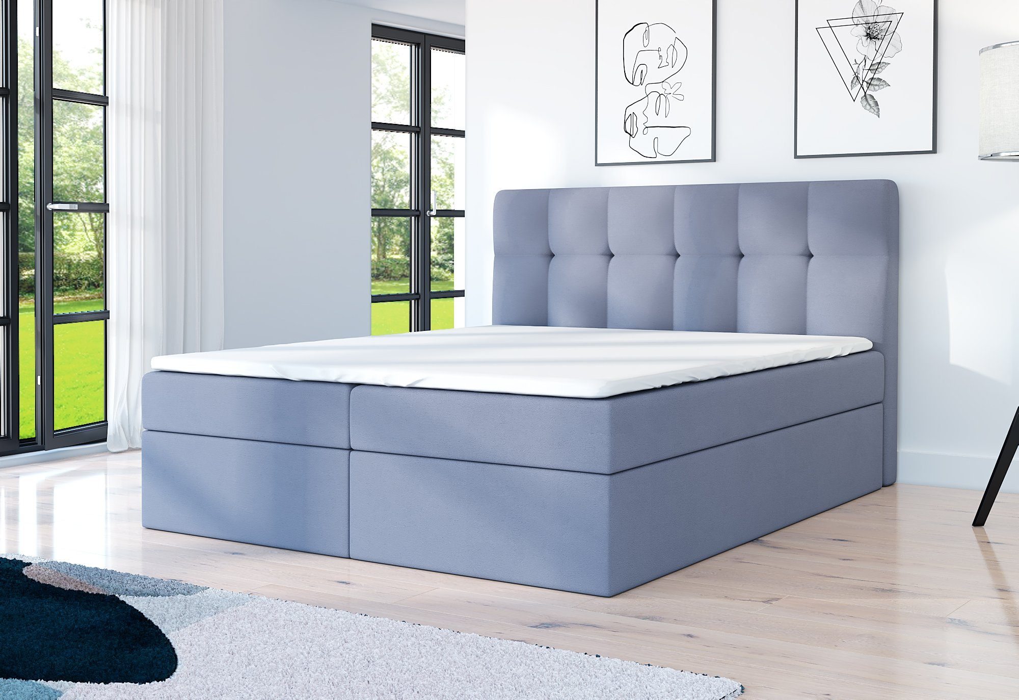 A&J MöbelLand GmbH Boxspringbett REF mit Bettkasten, Topper und gepolsterte günstig online kaufen