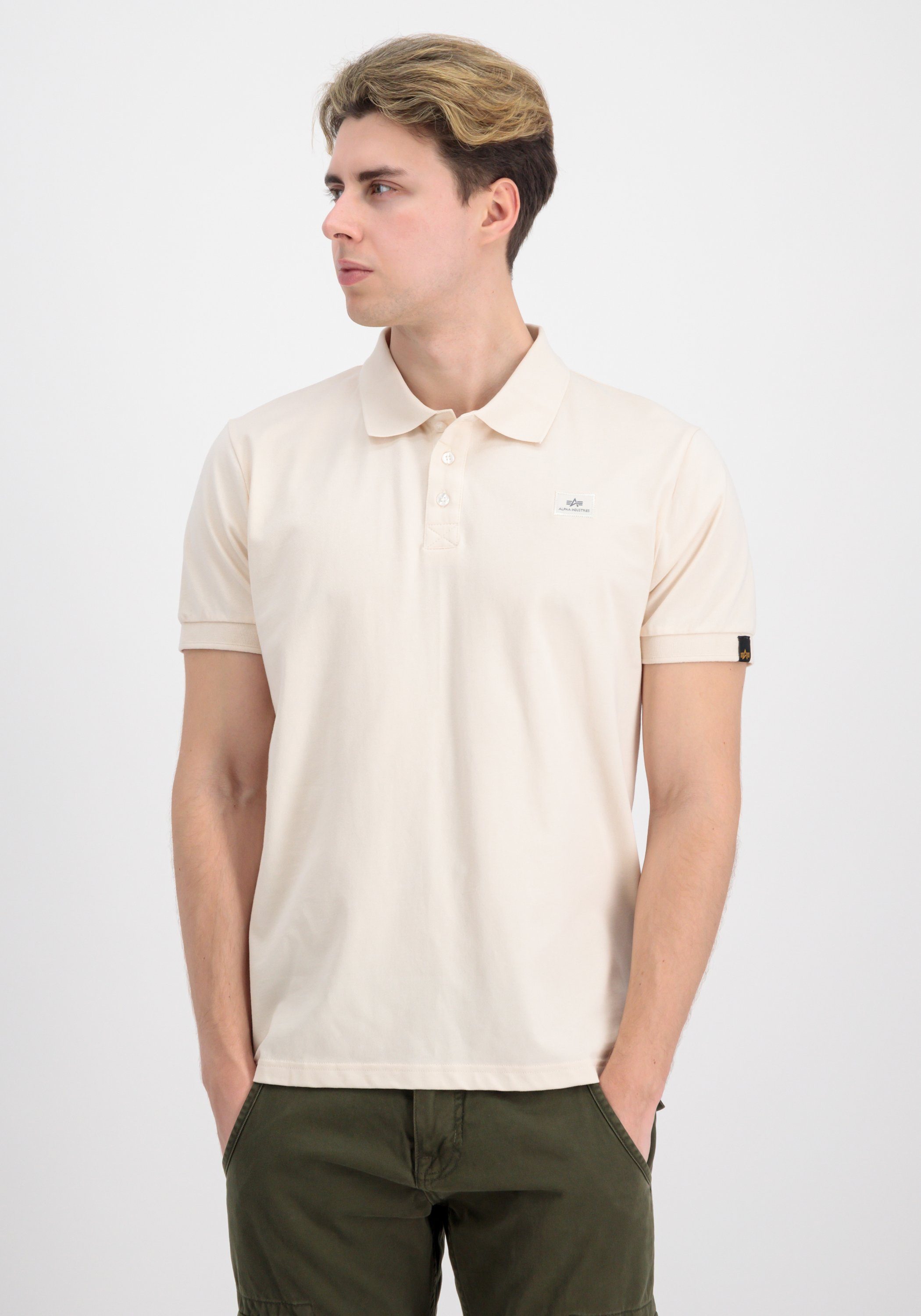 Alpha Industries Poloshirt Alpha Shirts X-Fit Polo white jet - Polo Industries Men stream