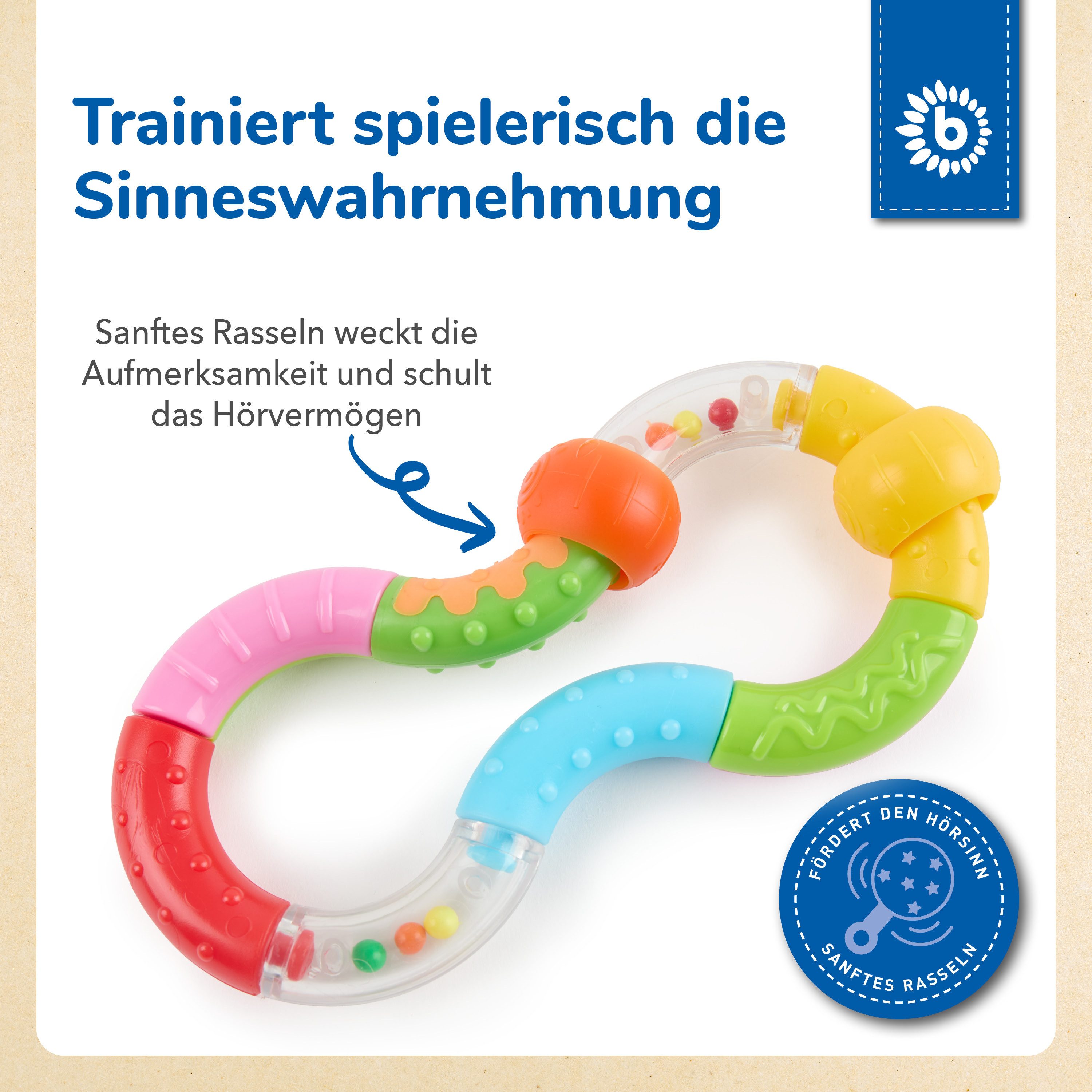 BIECO Greifspielzeug Bieco Ringrassel baby mit beweglichen Elementen – Bild 4 von 5