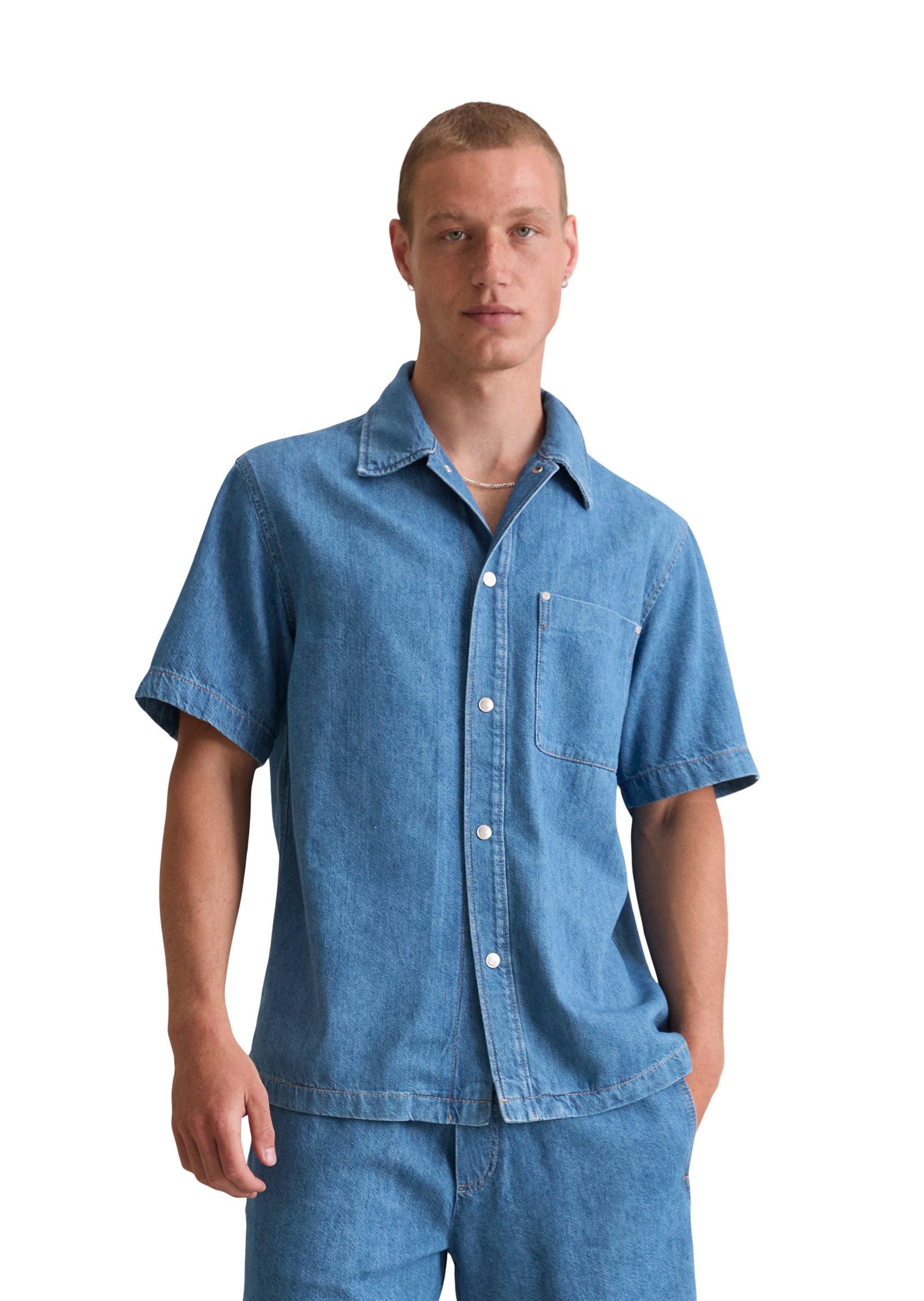 Marc O'Polo DENIM Kurzarmhemd aus weichem günstig online kaufen